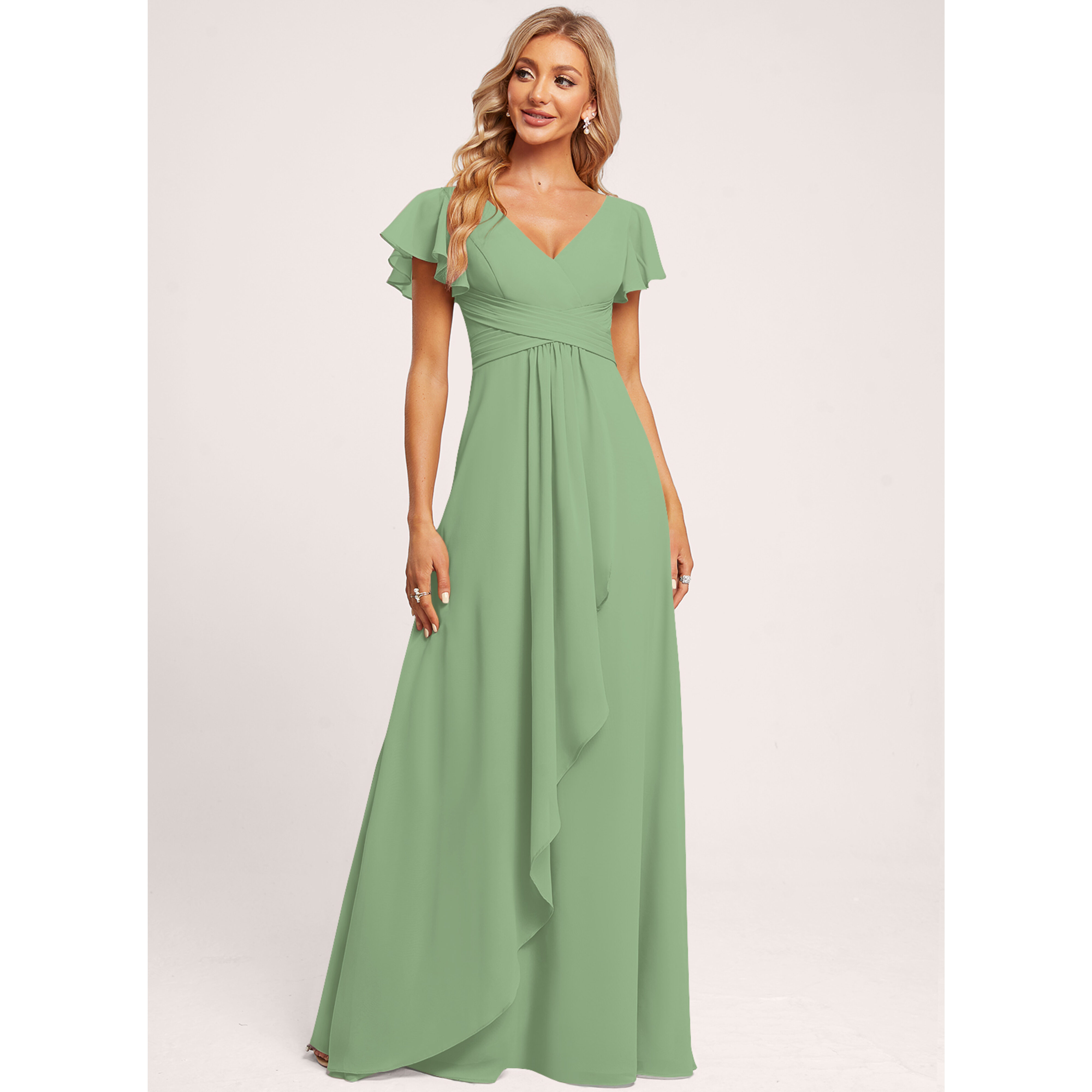 jjs bridesmaid dress Dresses Jj Formal Wear JJ's House Chiffon Mermaid Bridesmaid NWT V-Neck Floor-Length Summer Of Love Lace 06/24 Size:EU 39 / US 6 Celebrate love and friendship