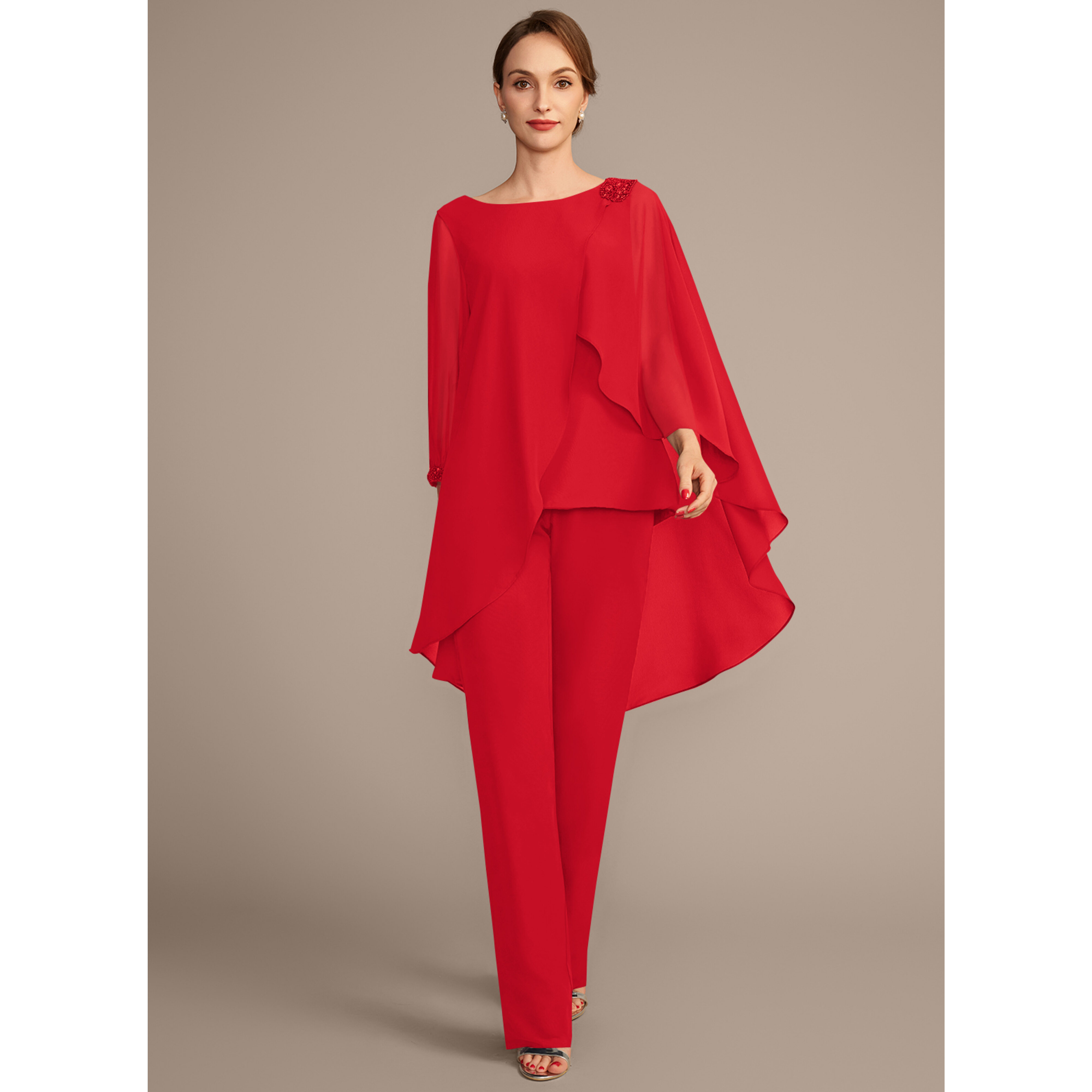 Jaloni Sequins Chiffon Mother of the Bride Pantsuit | JJ's House