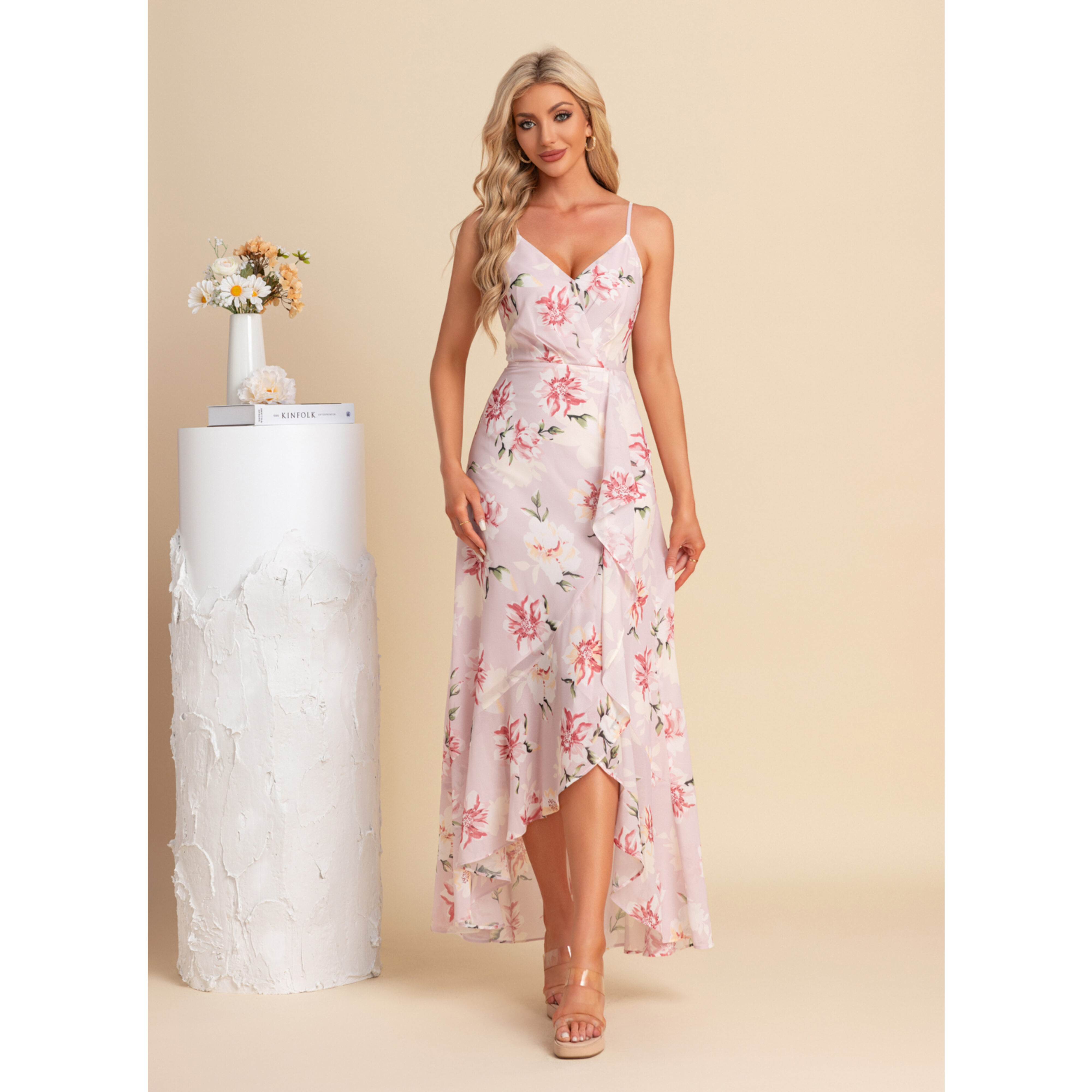 Cassiane Floral Print Chiffon Maxi Dress | JJ's House