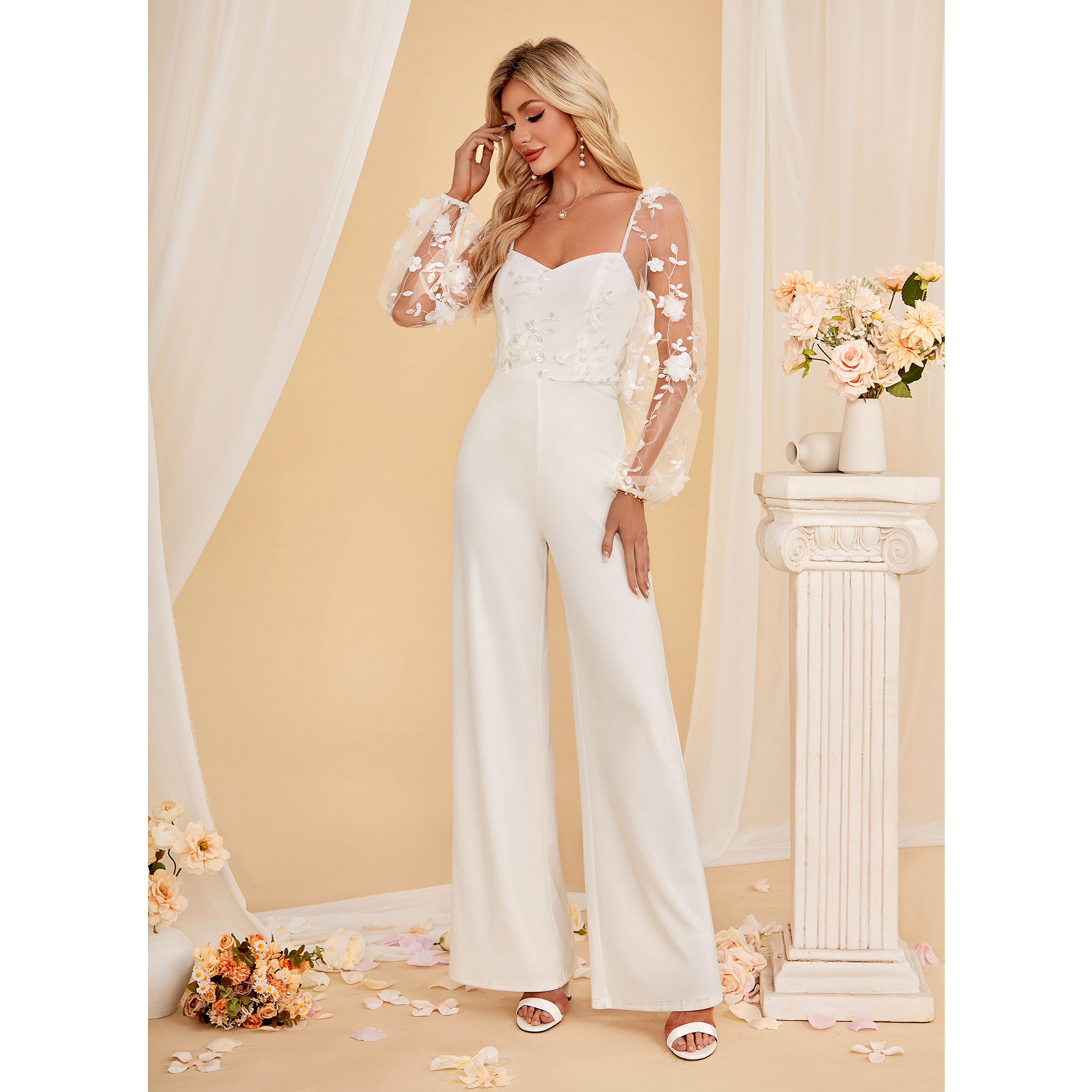 Tonantzin Flower Stretch Crepe Maxi Cocktail Jumpsuit | JJ's House