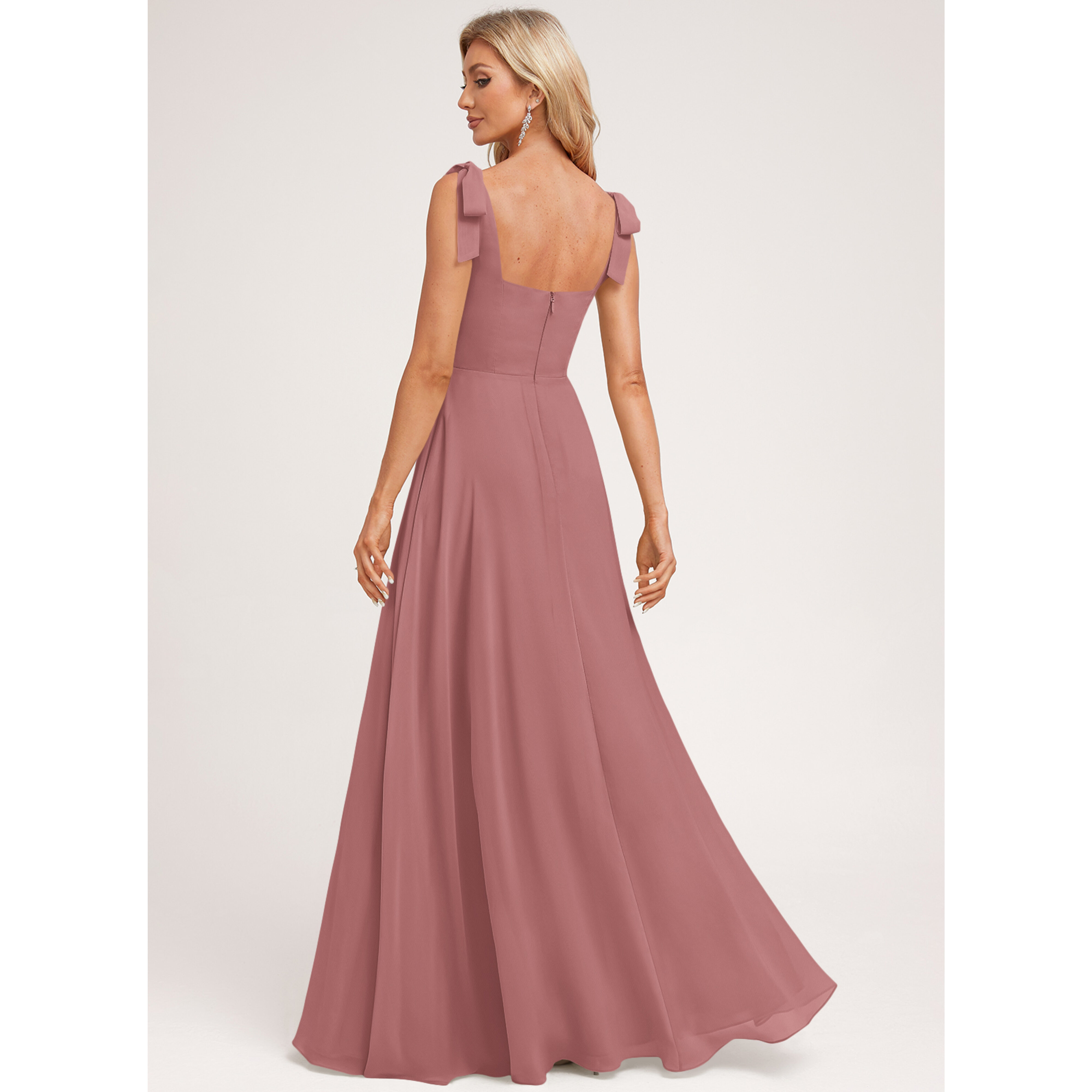 janey chiffon a line dress Elegant Illusion Long Sleeve High Neck A-Line Wedding Dress With Pearl –  HAREM's Brides