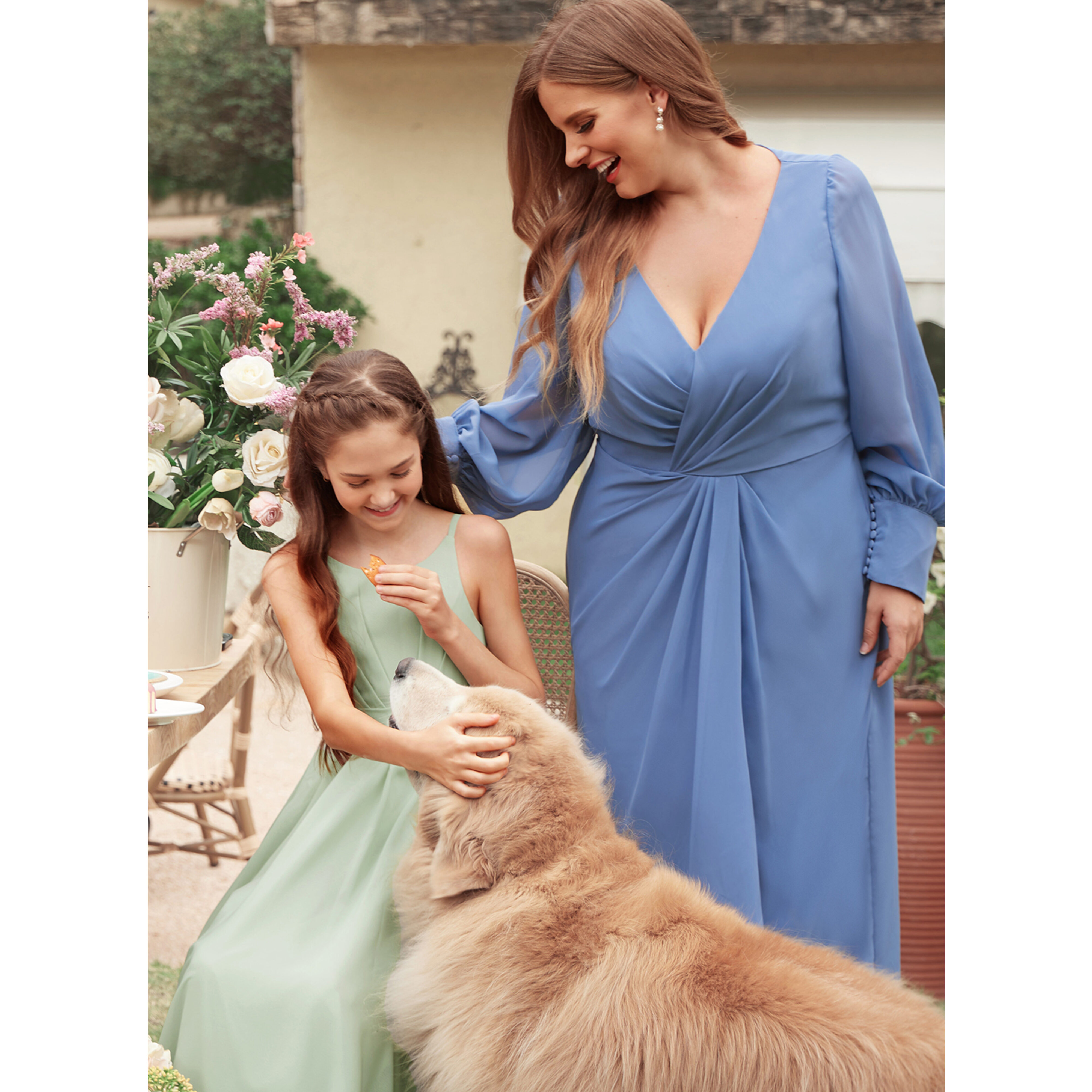 Vana Cascading Ruffles Chiffon Midi Cocktail Dress | JJ's House