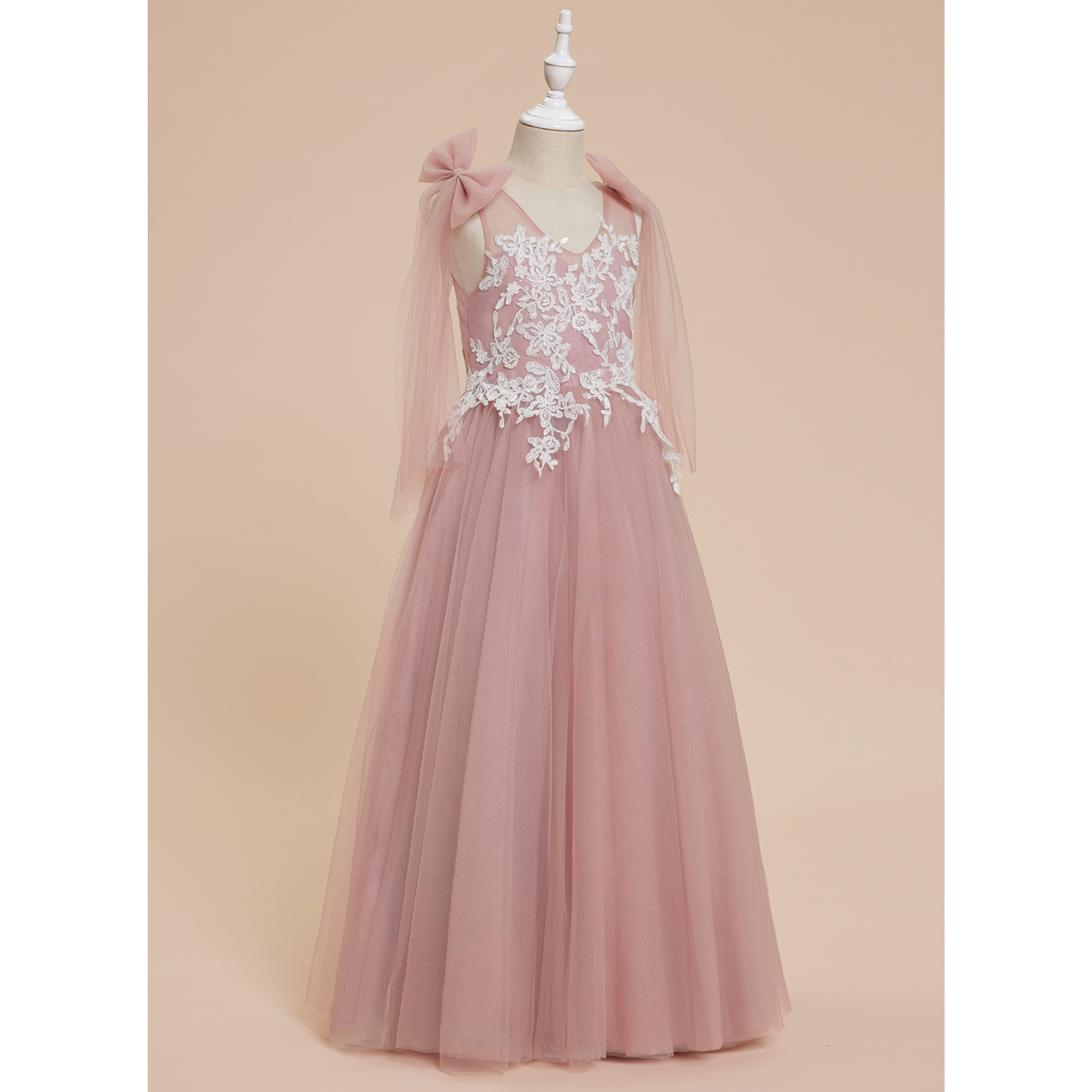 Cambria A-line Bow Tulle Flower Girl Dress | JJ's House Cambria A-line Bow Tulle Flower Girl Dress | JJ's House