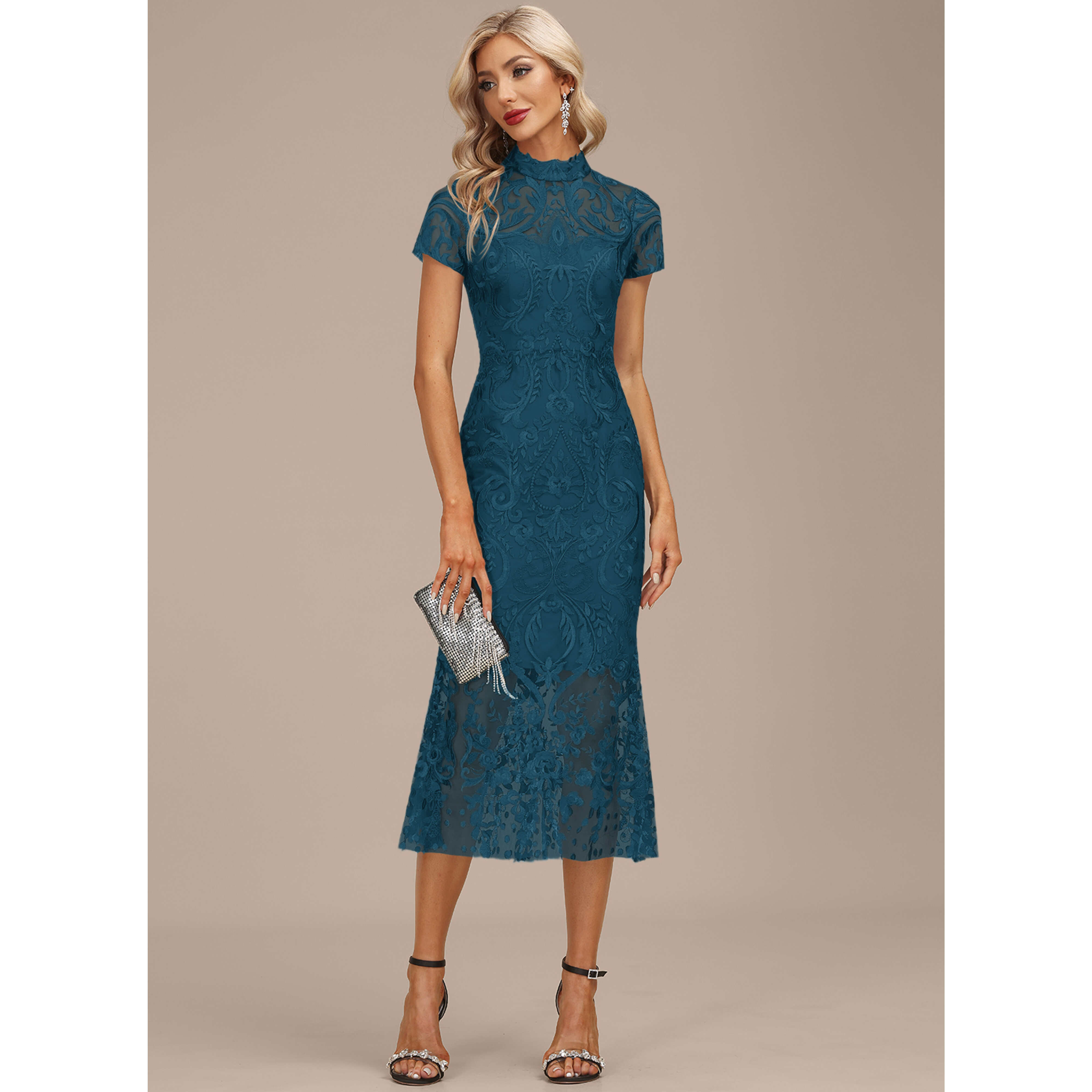 hand-beaded cocktail dress Adrianna Papell Plus Size Surplice-Neck Beaded Short - French Blue Size:9.0 RESTOCK* this mini Go to outfit recipe: