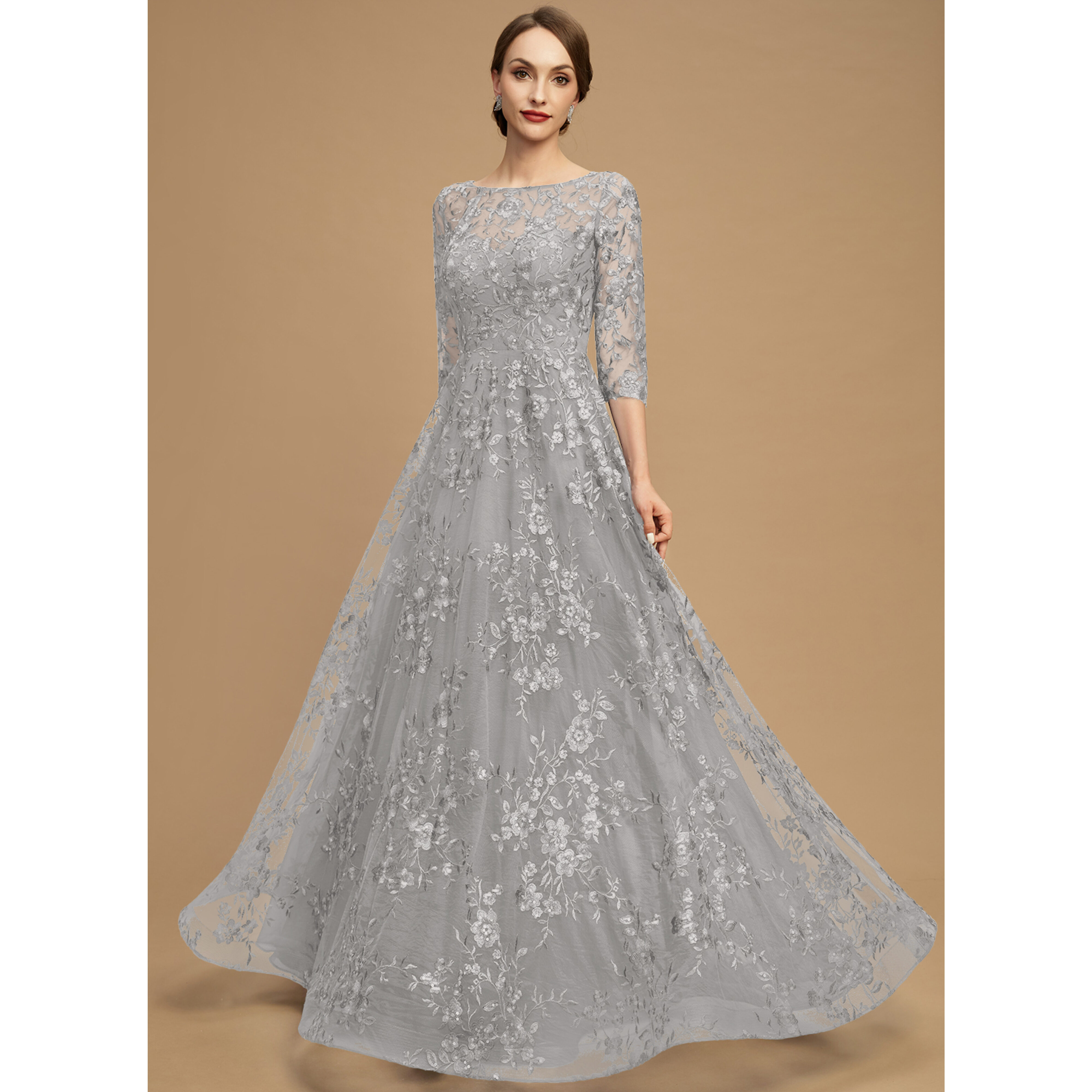 Zerlina A-line Sequins Lace Mother of the Bride Dress | JJ's House