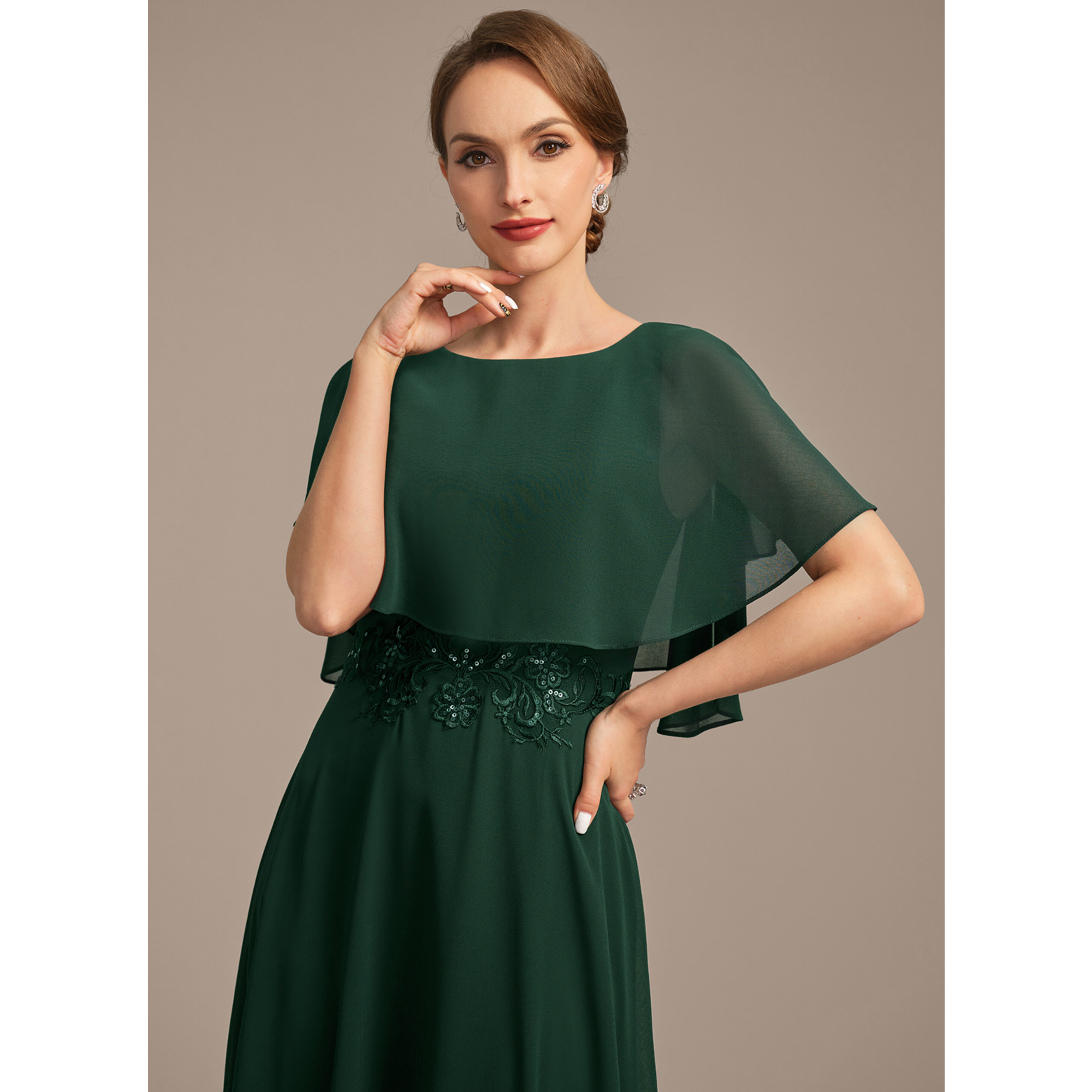 Zoa A-line Sequins Chiffon Mother of the Bride Dress | JJ's House