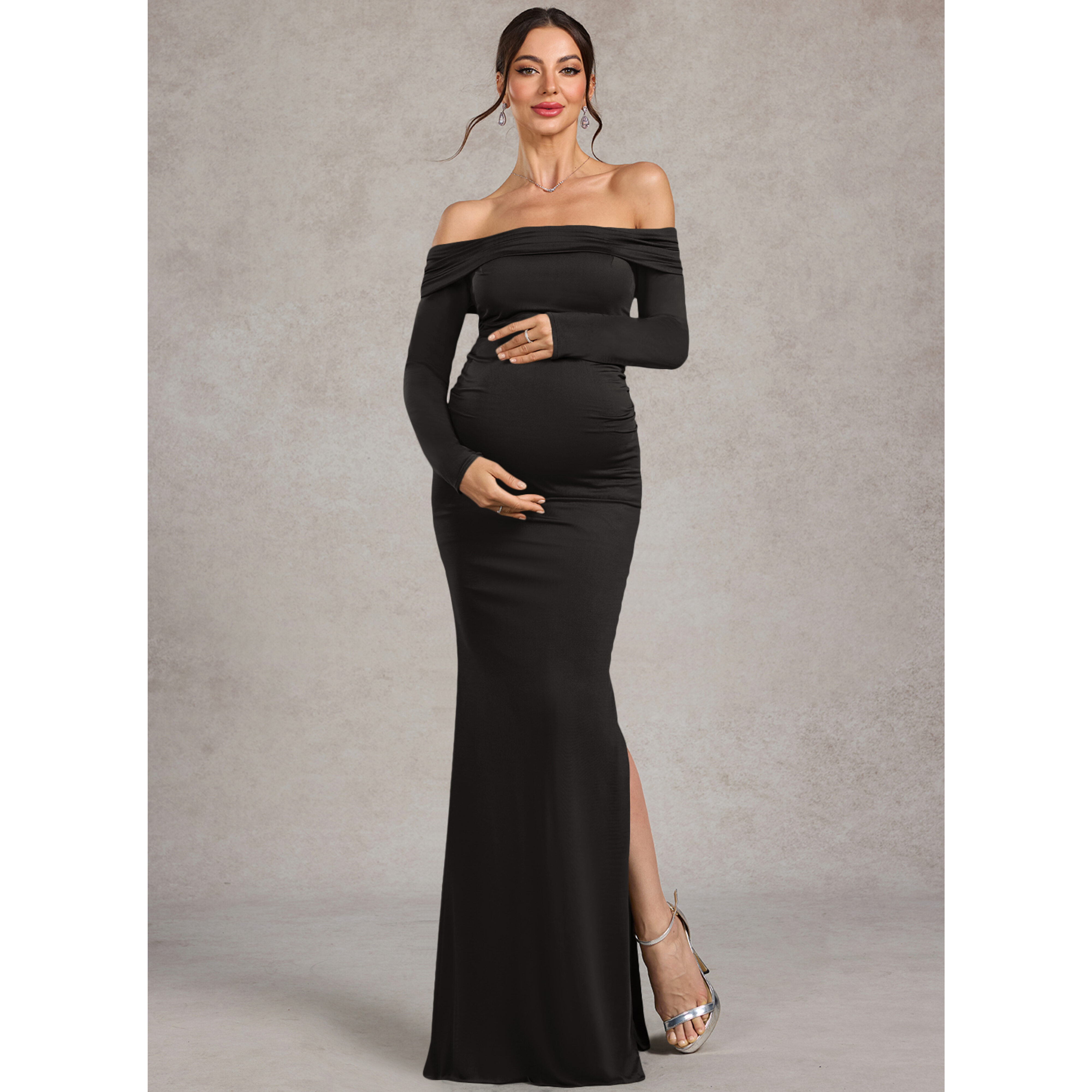 off shoulder bishop sleeve dress Giselle Detachable Bishop Sleeve Wedding Dress - TC396