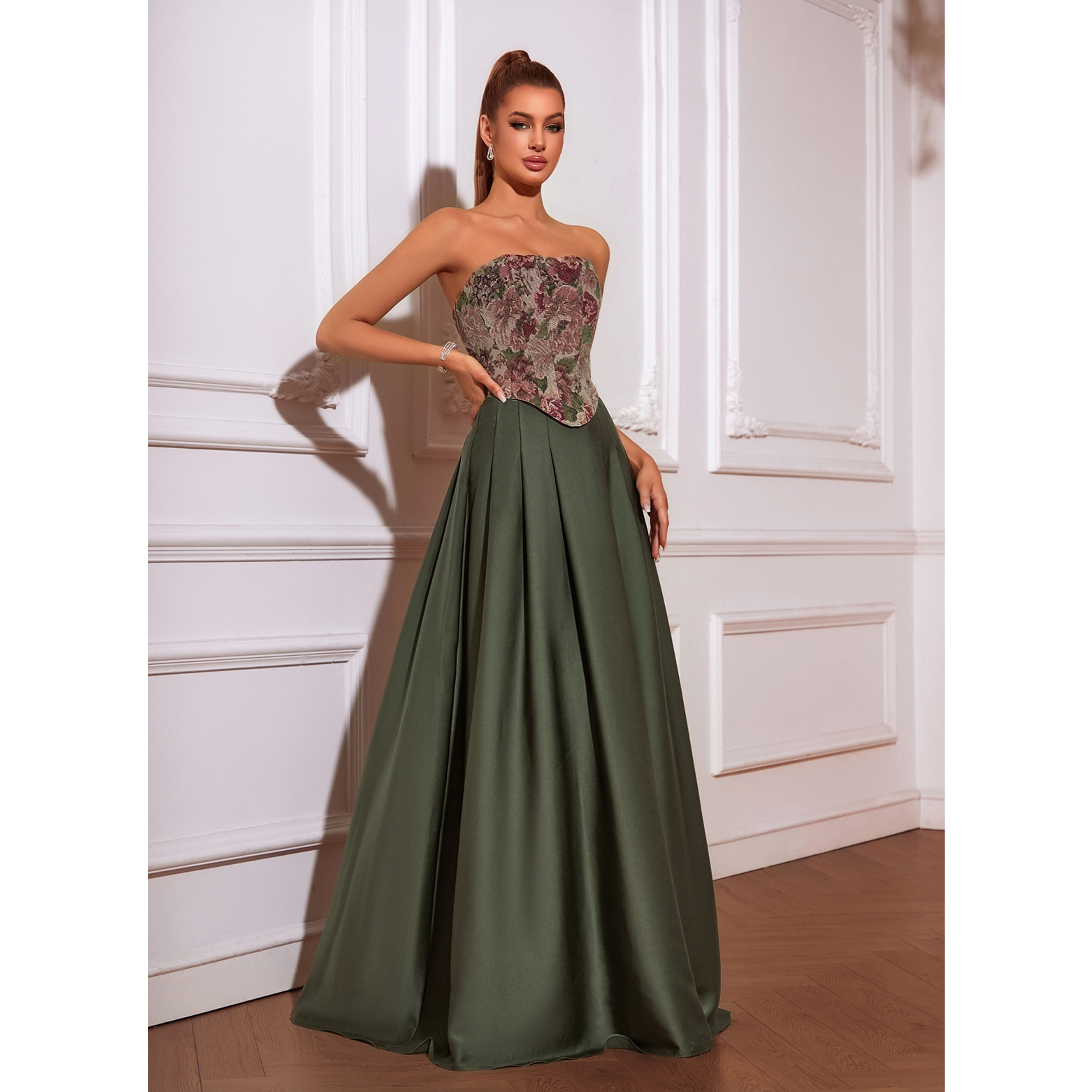 long sleeve tie front maxi dress Sleeve-Tie Long Sleeve Dress M