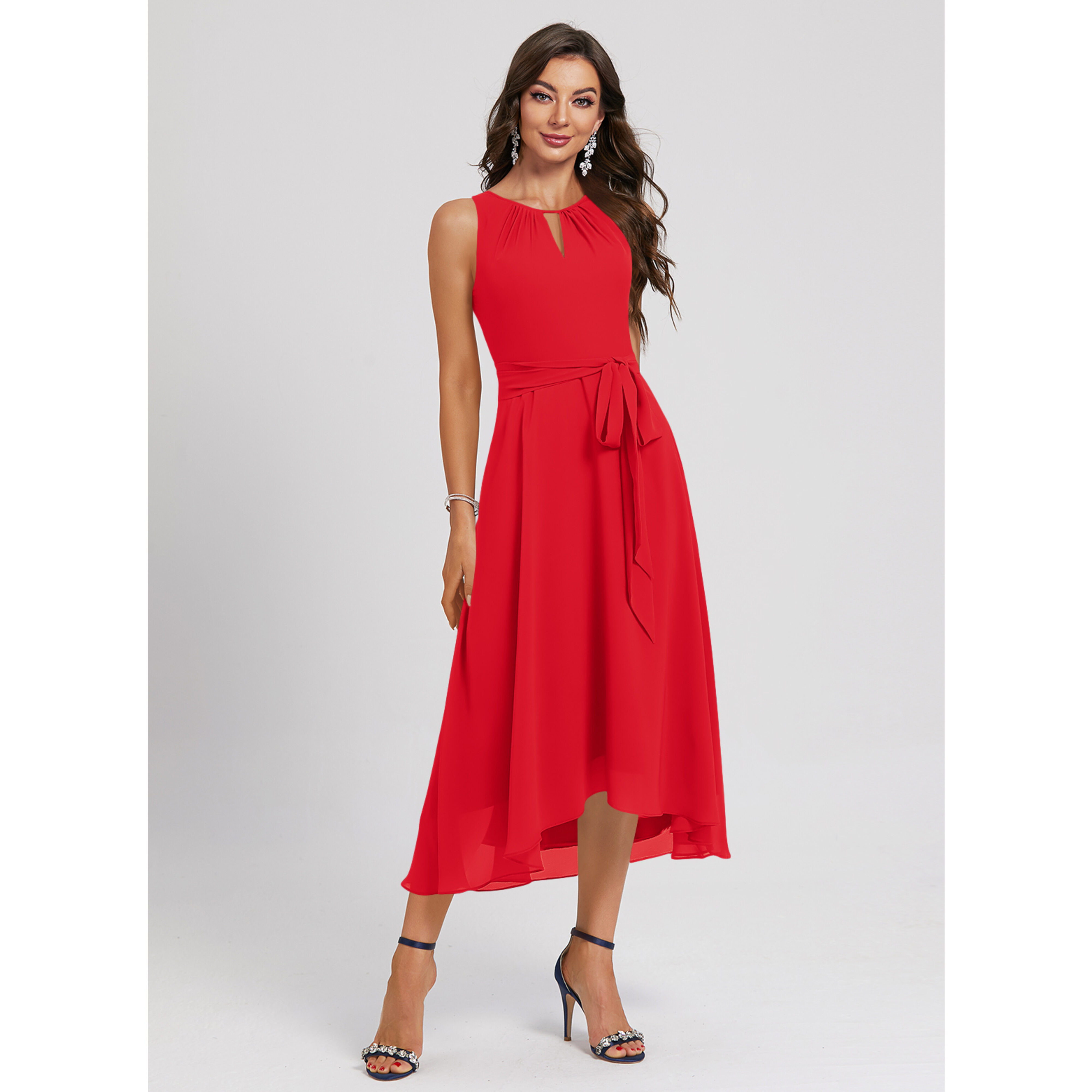 Zora Chiffon Midi Cocktail Dress | JJ's House