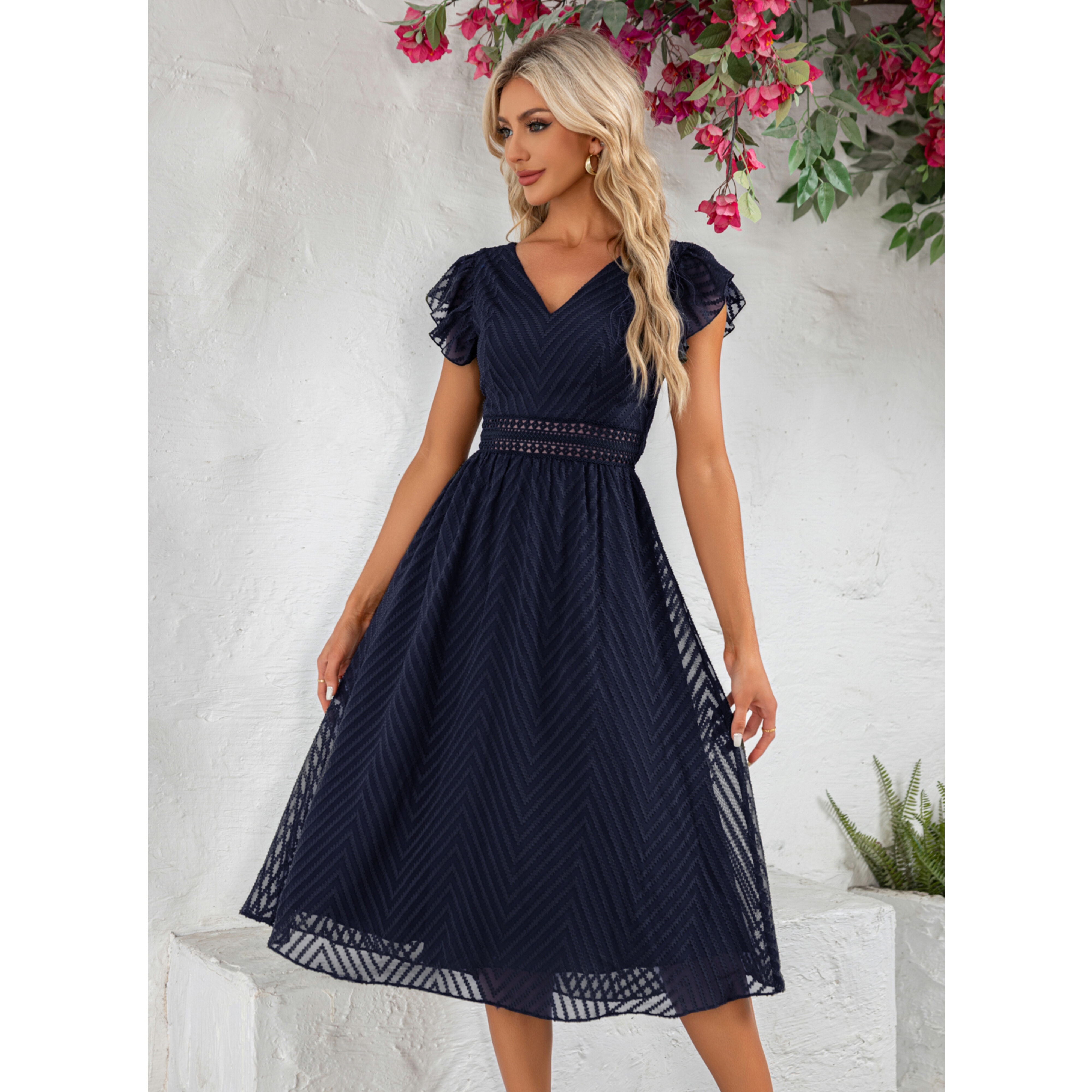 Yareli Jacquard Midi Dress | JJ's House