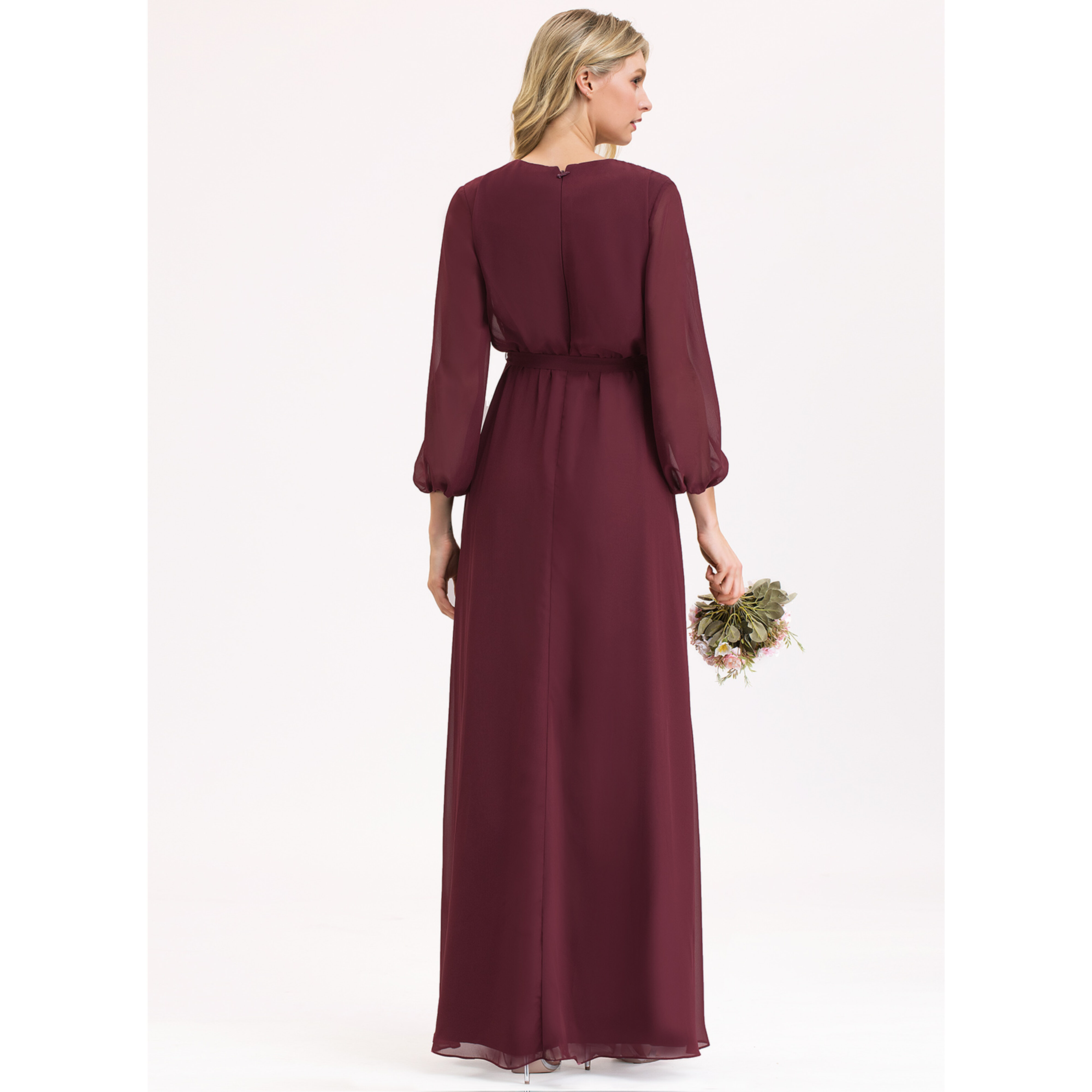 faux wrap pleated chiffon bridesmaid dress JJ's House A-line V-Neck Floor-Length 2025 With Bow Color:Ivory Multi Floral smarttag_not_warehouse_sale_item qILAKOG Men's Luxury Shiny V neck Zipper Closure Features