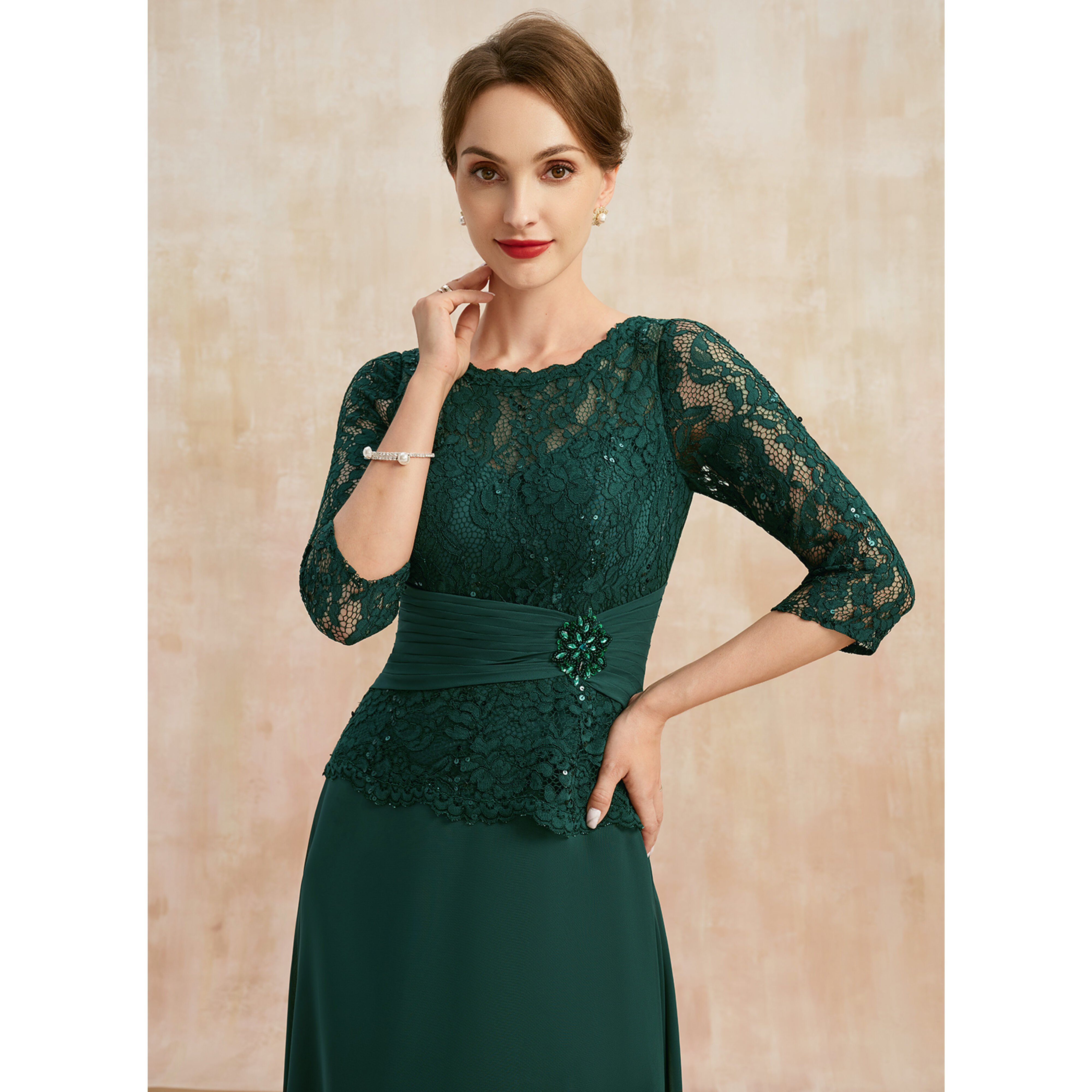 Thora A-line Sequins Lace Mother of the Bride Dress | JJ's House