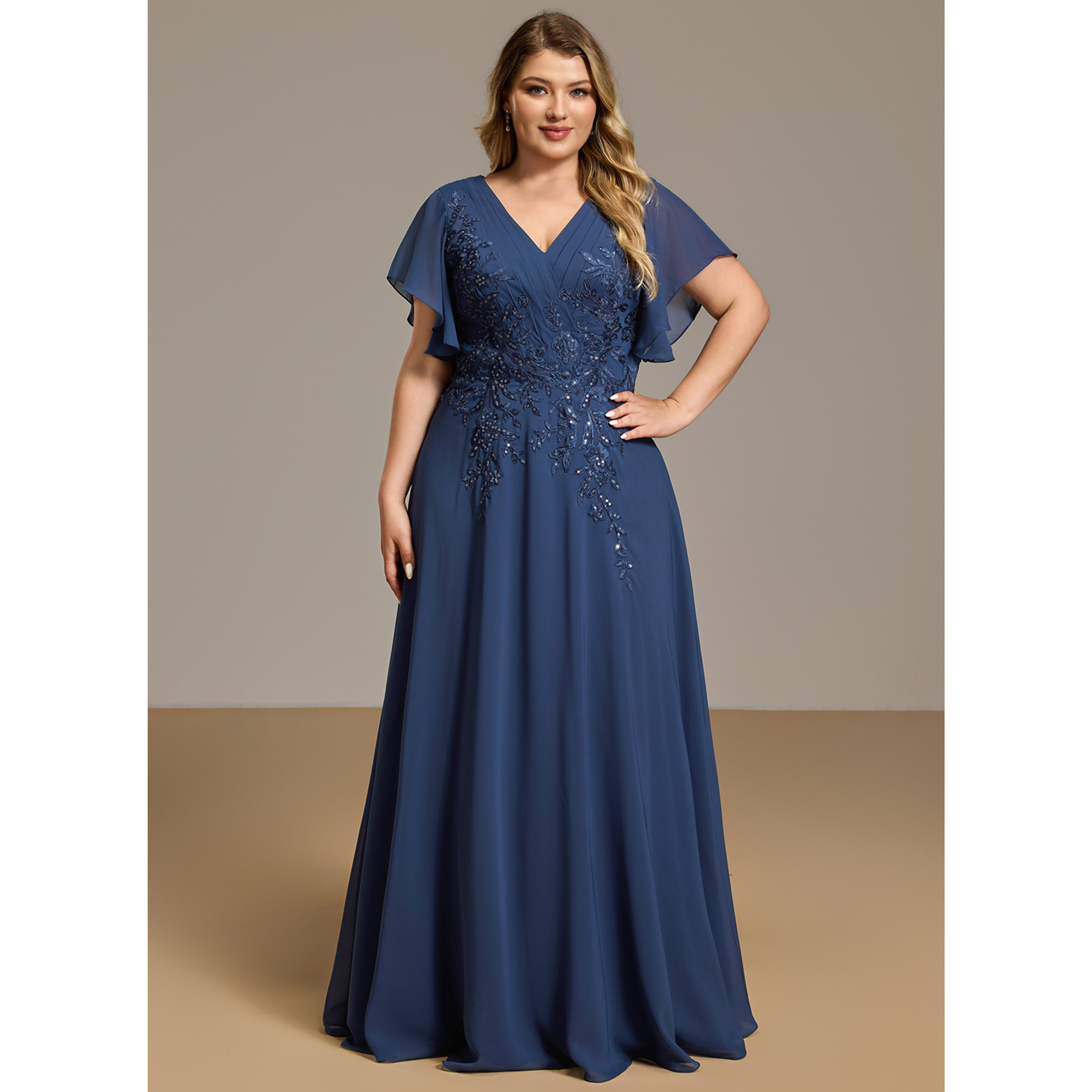 janey chiffon a line dress Janey Chiffon A-line Dress in Navy