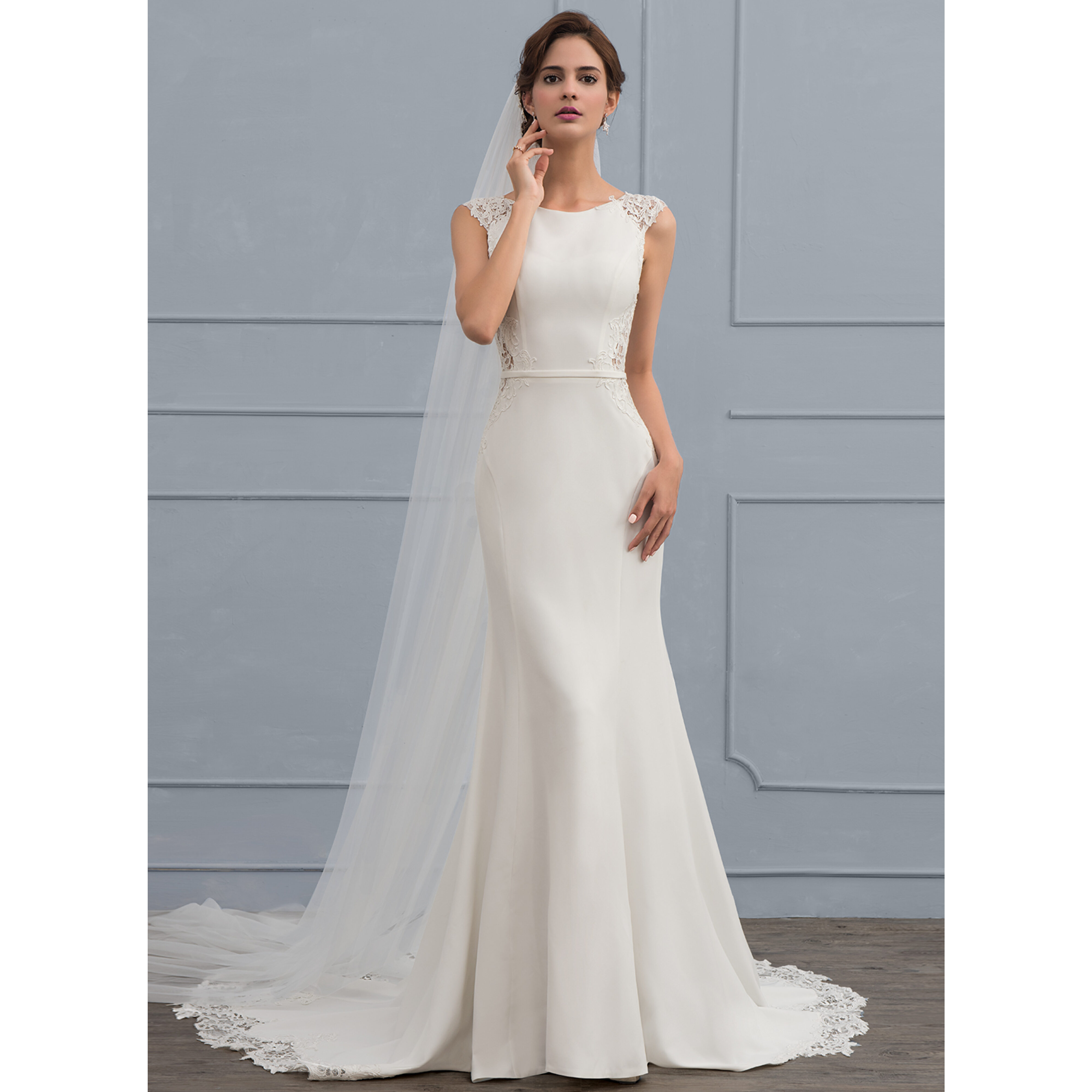 jjshouse mermaid wedding dresses JJ's House Trumpet Mermaid Off the Shoulder Floor-Length Lace Spandex Prom Dress 2026