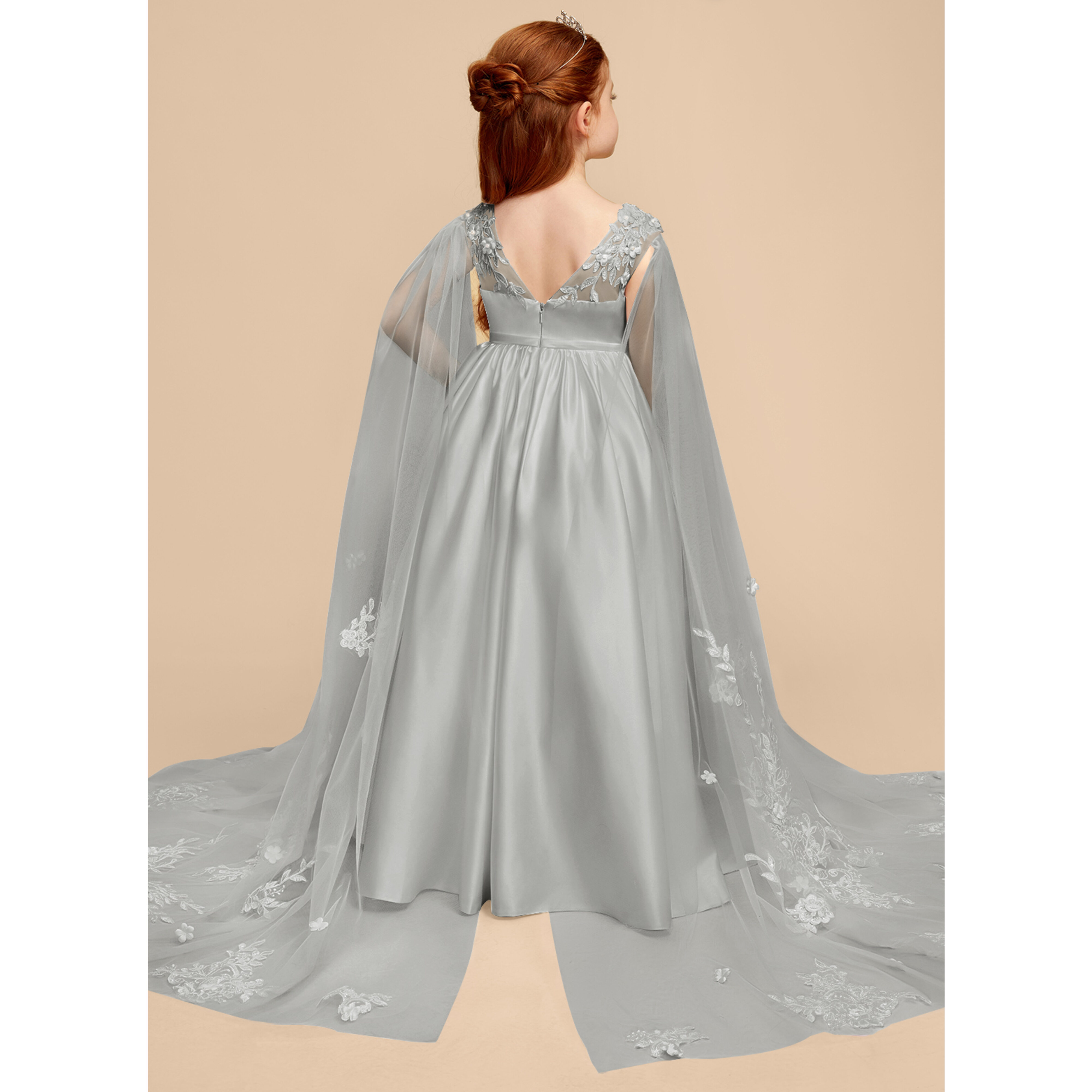 Tasmyn A-line Beading Convertible Tulle Flower Girl Dress | JJ's House