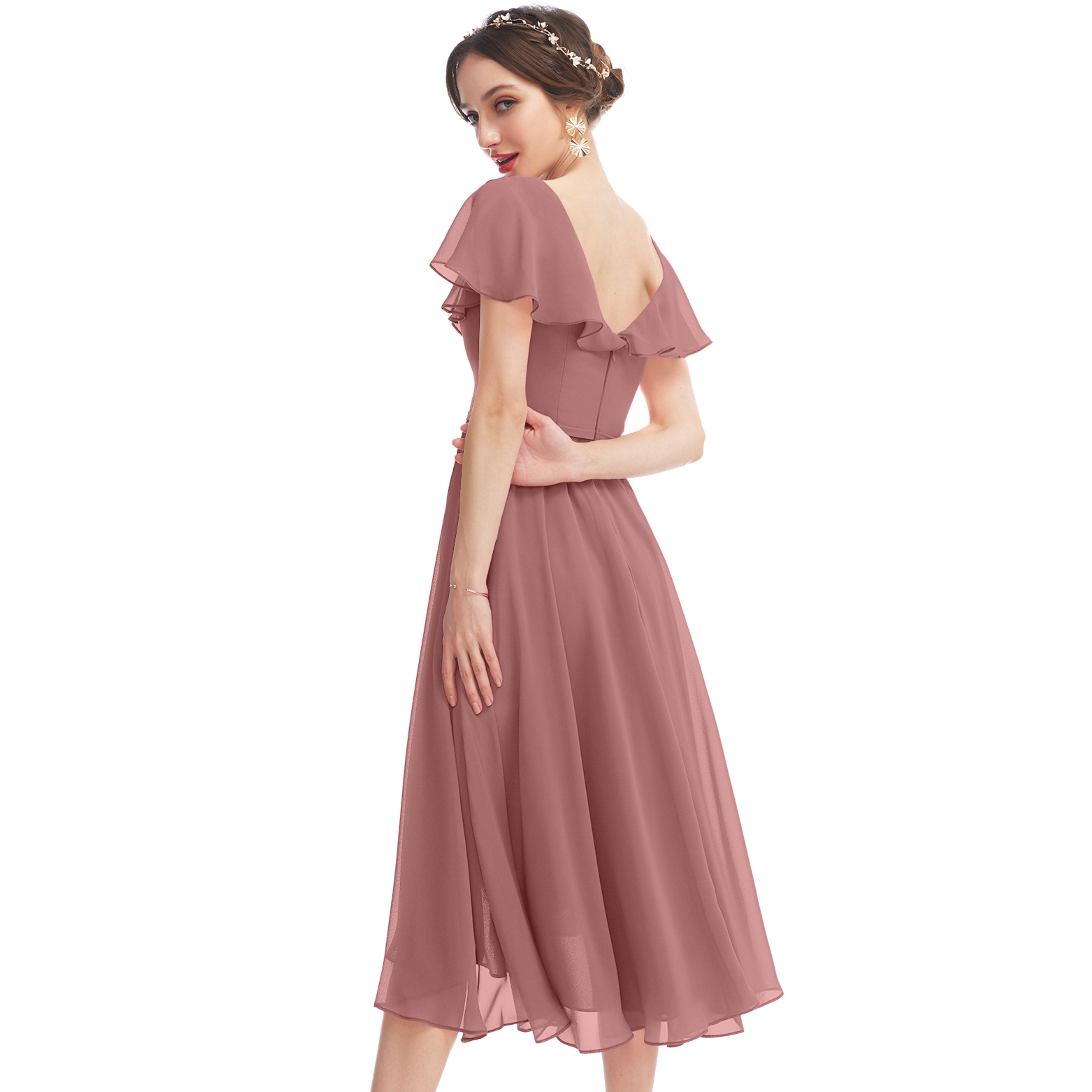 Ginebra A-line Ruffle Chiffon Bridesmaid Dress | JJ's House