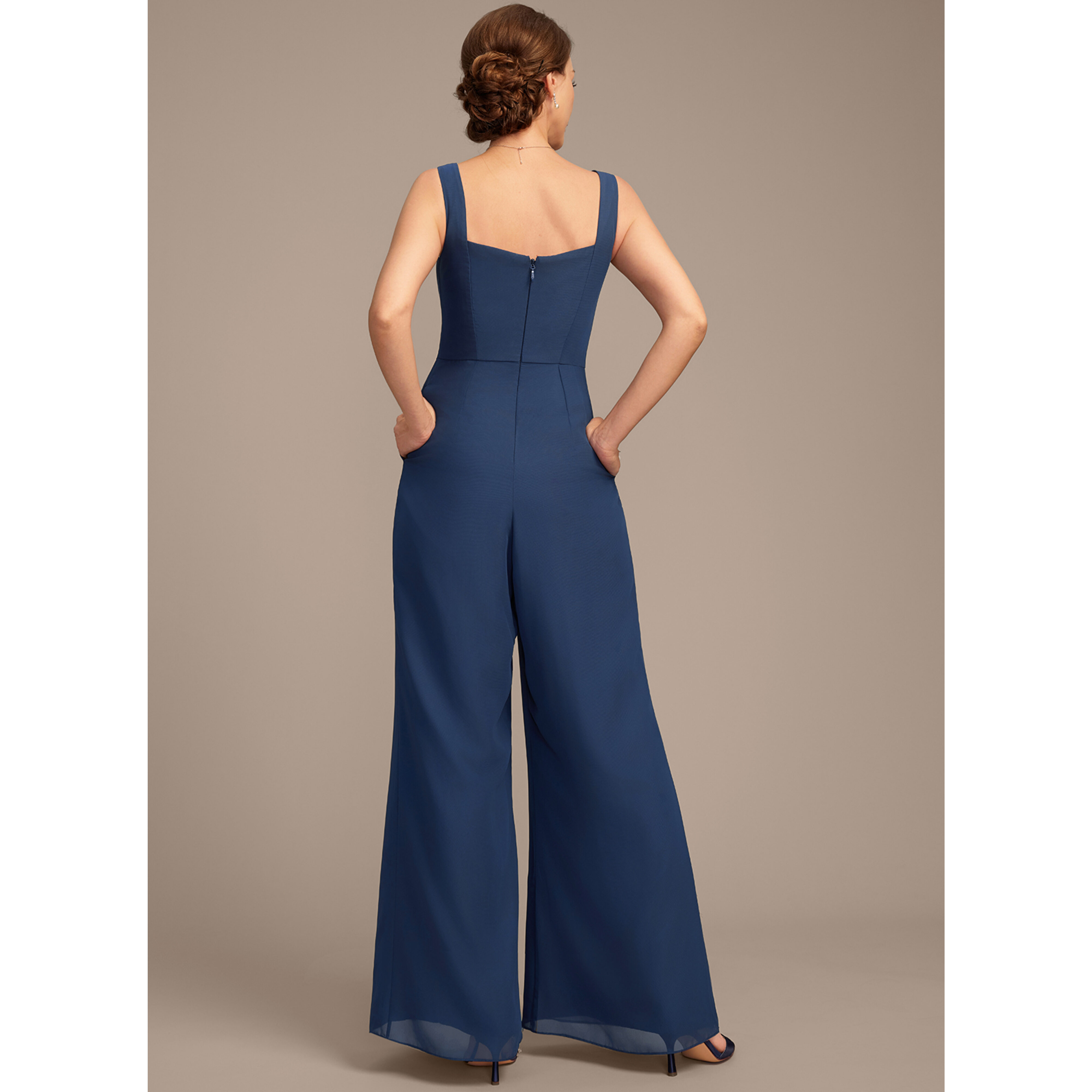 Hisa Square Chiffon Mother of the Bride Jumpsuit | JJ's House
