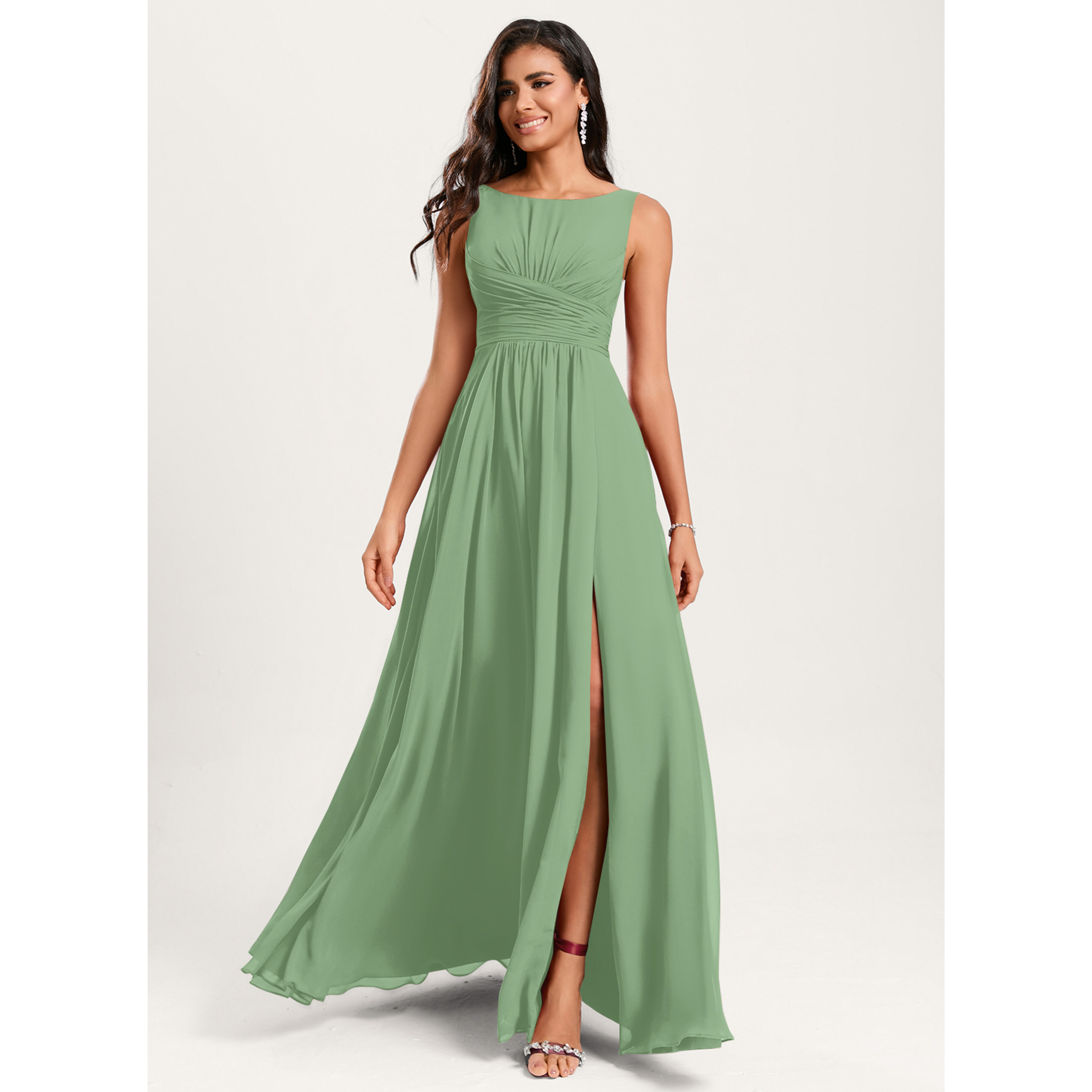 Mateea A-line Ruffle Chiffon Bridesmaid Dress | JJ's House