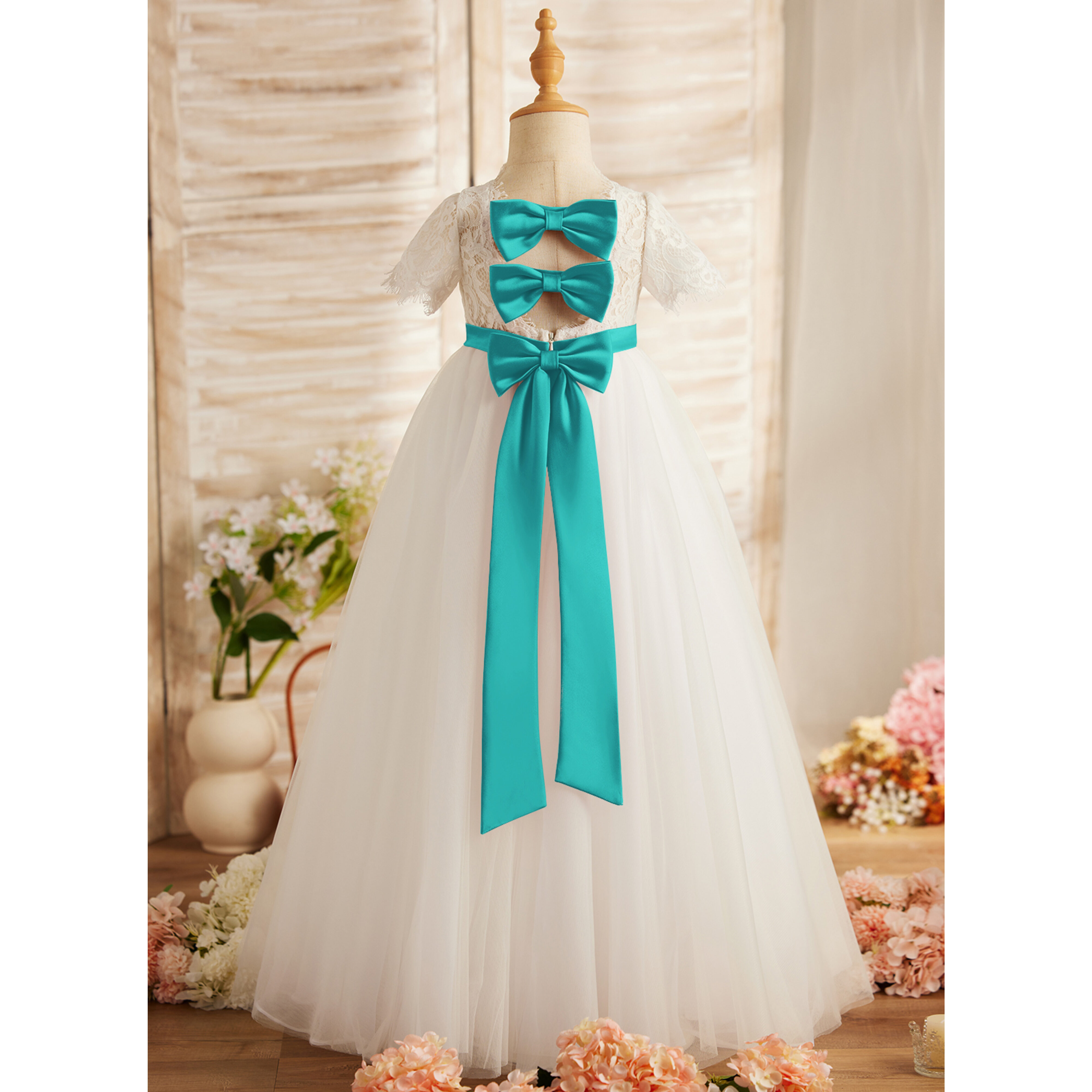 Kitzia Ball-Gown/Princess Bow Tulle Flower Girl Dress | JJ's House