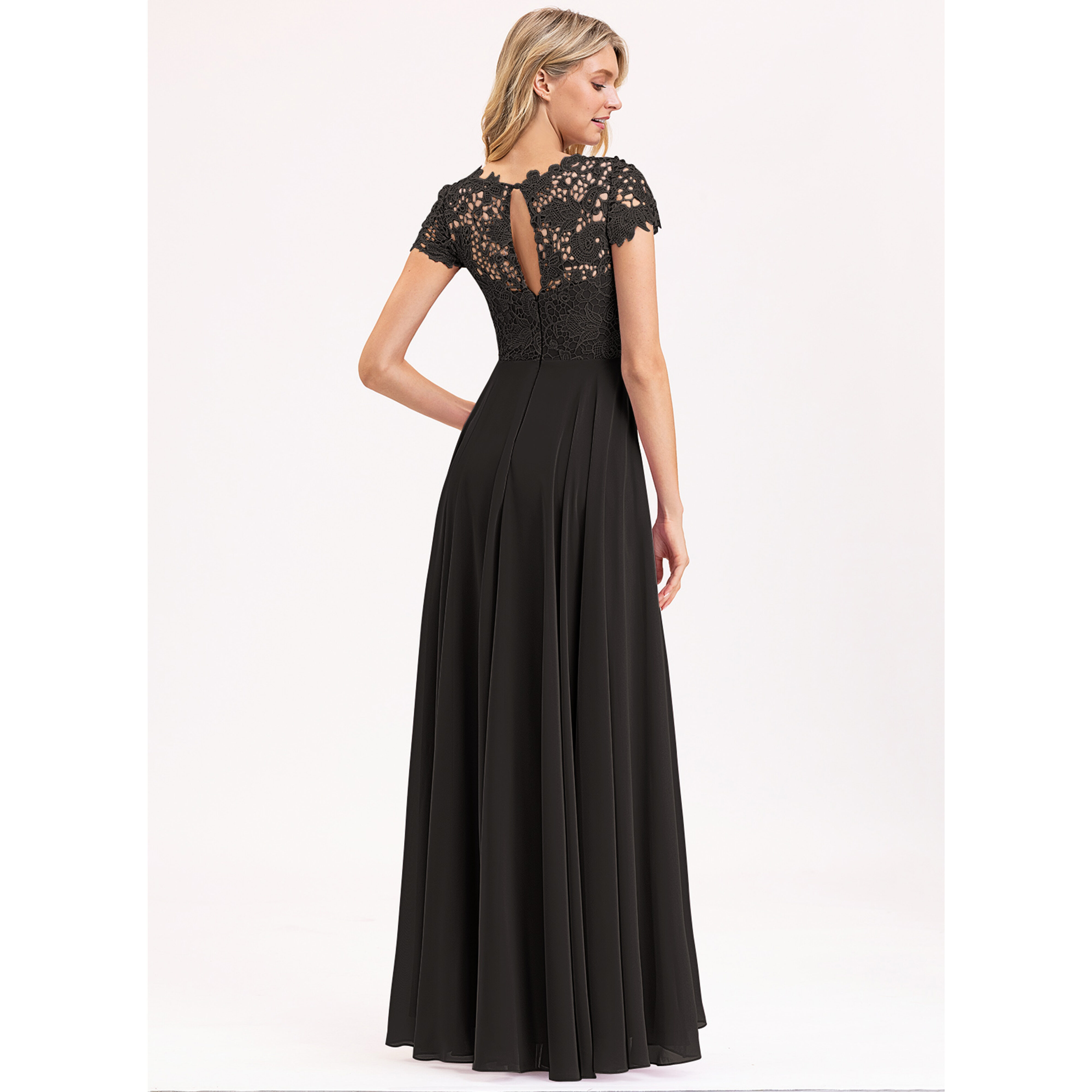 sachin and babi light blue dress Estelle Burgundy Boat-Neck Maxi Dress With Open-Back And Lace Detail – Club  L London main image 1
