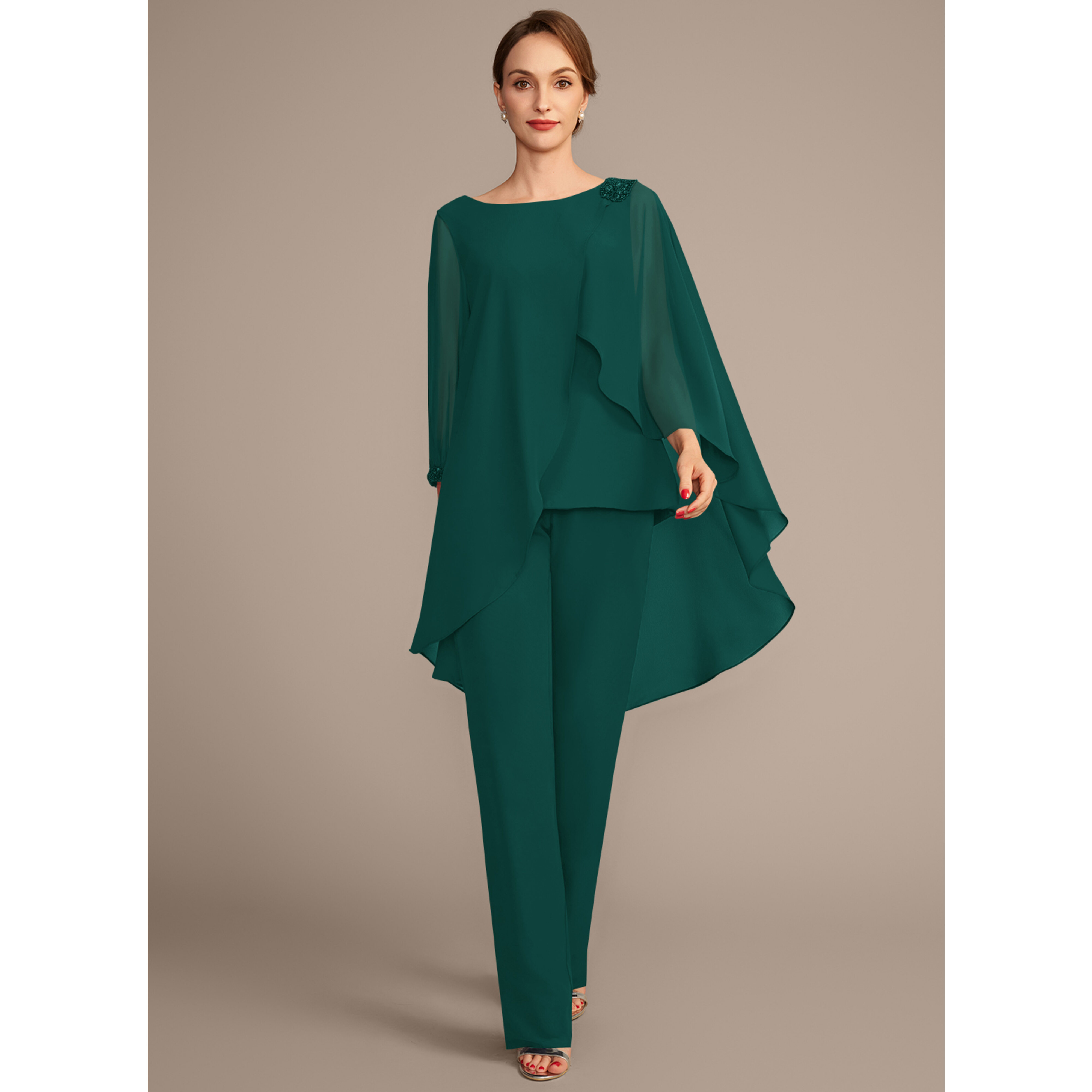 Jaloni Sequins Chiffon Mother of the Bride Pantsuit | JJ's House
