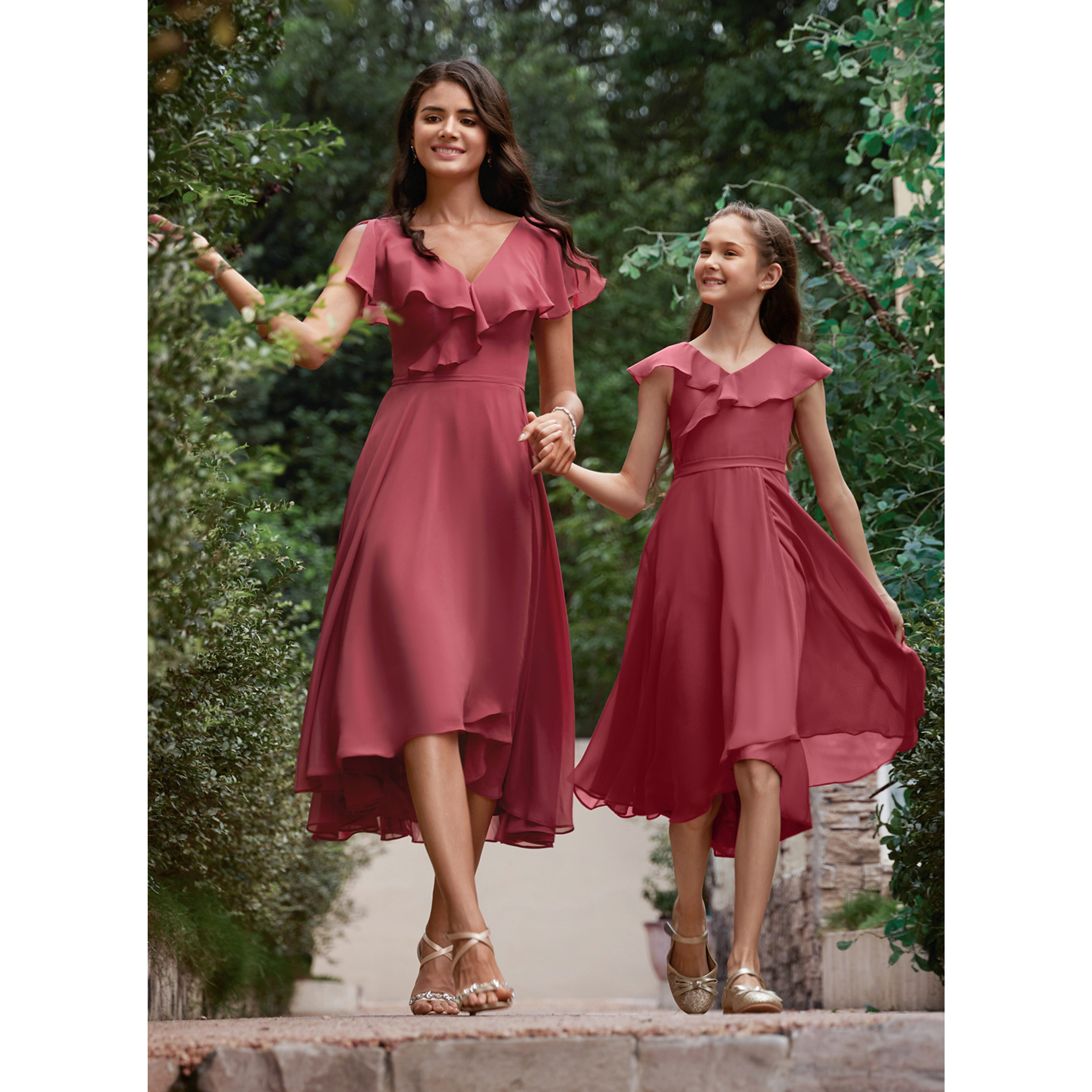 Ginebra A-line Ruffle Chiffon Bridesmaid Dress | JJ's House Ginebra A-line Ruffle Chiffon Bridesmaid Dress | JJ's House