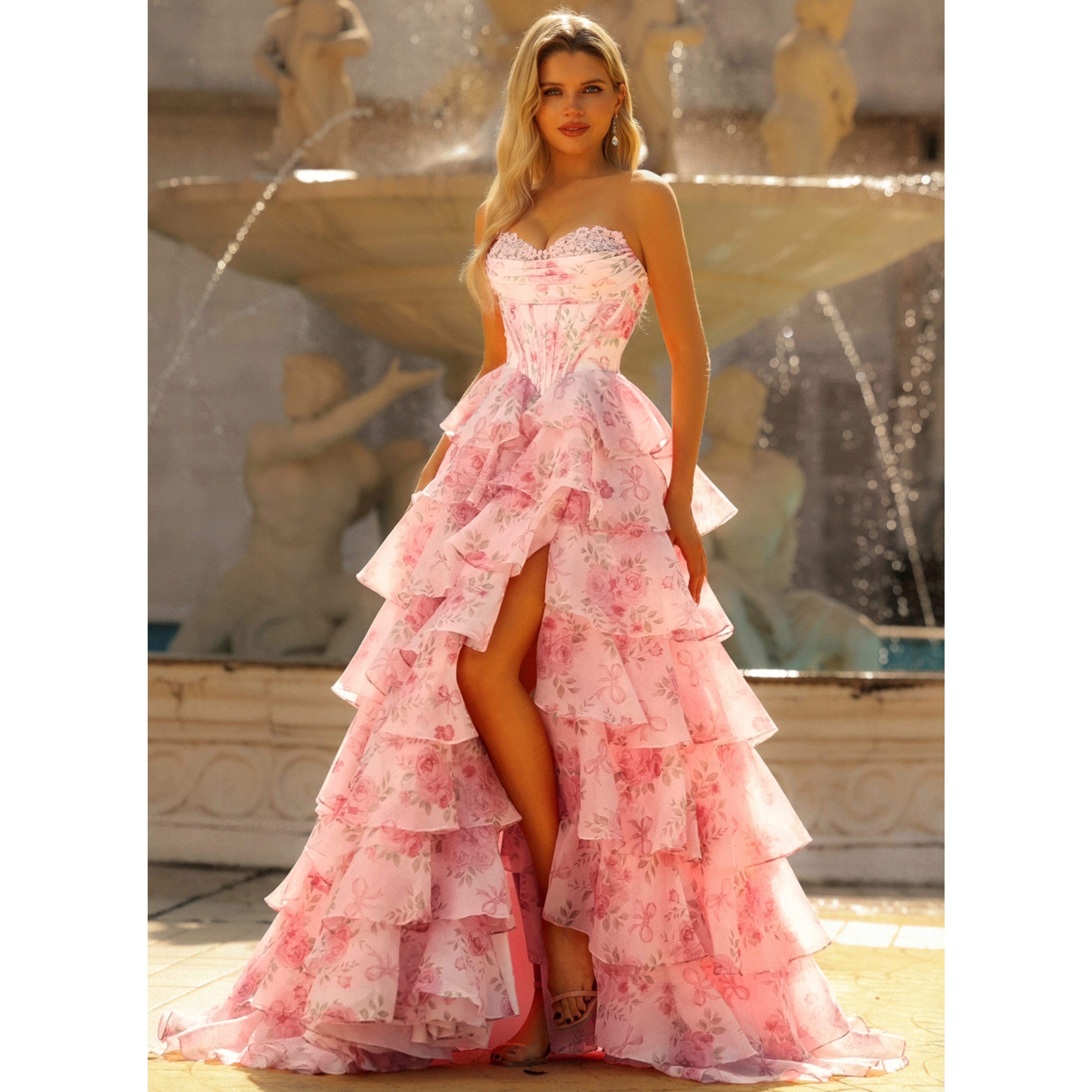 Wilma Sweetheart Pleated Satin Prom Dress | JJ's House