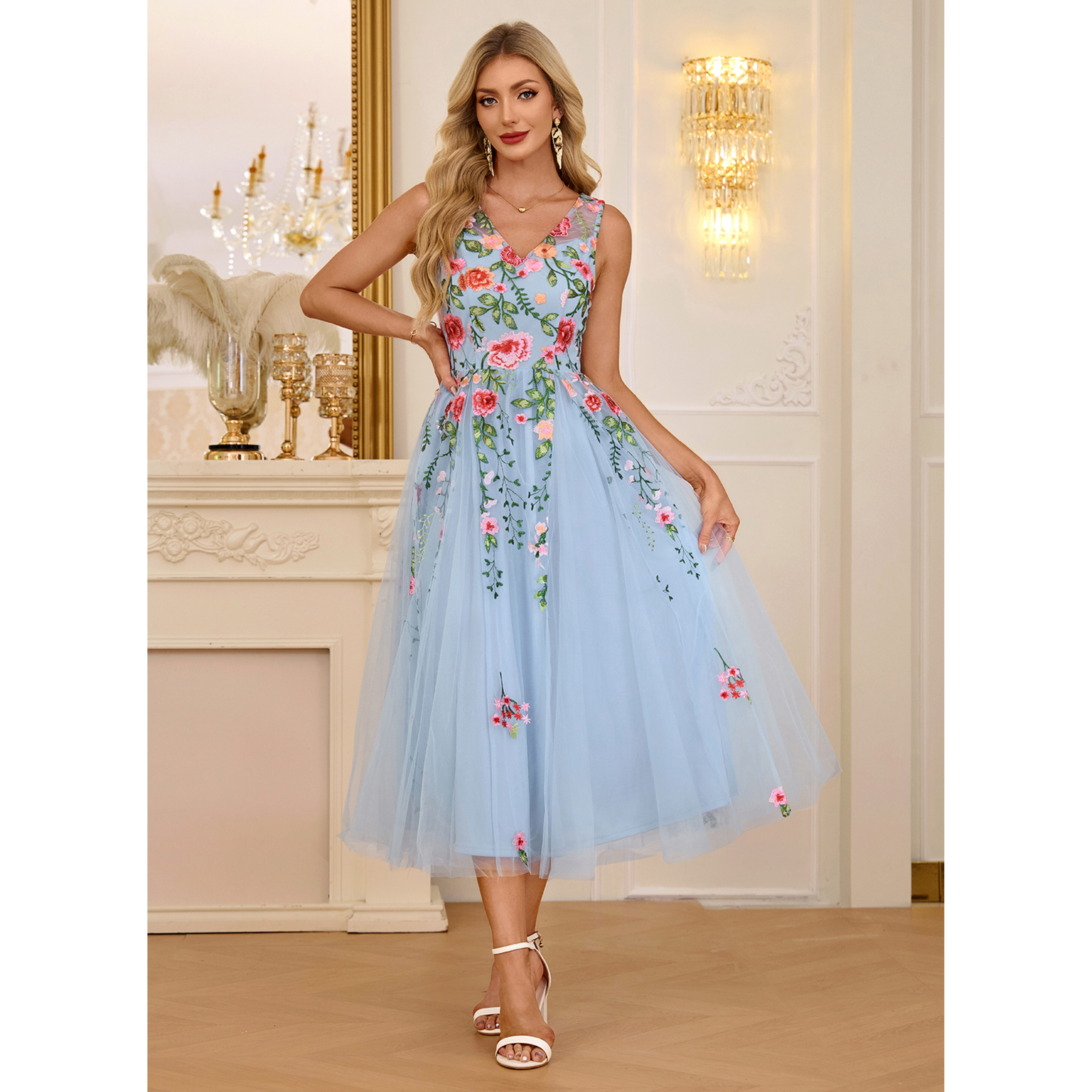 Elfida Tulle Midi Dress | JJ's House