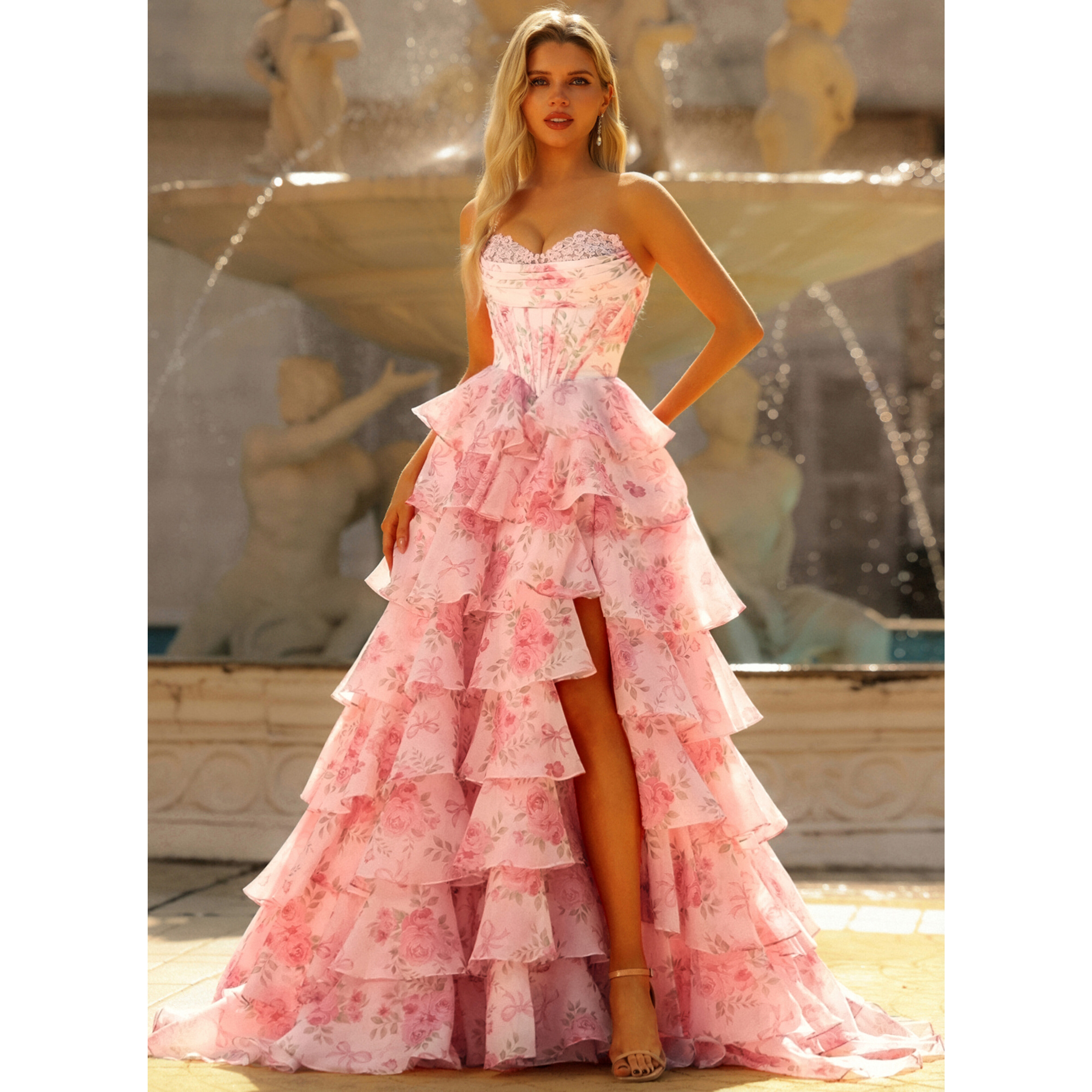 Wilma Sweetheart Pleated Satin Prom Dress | JJ's House