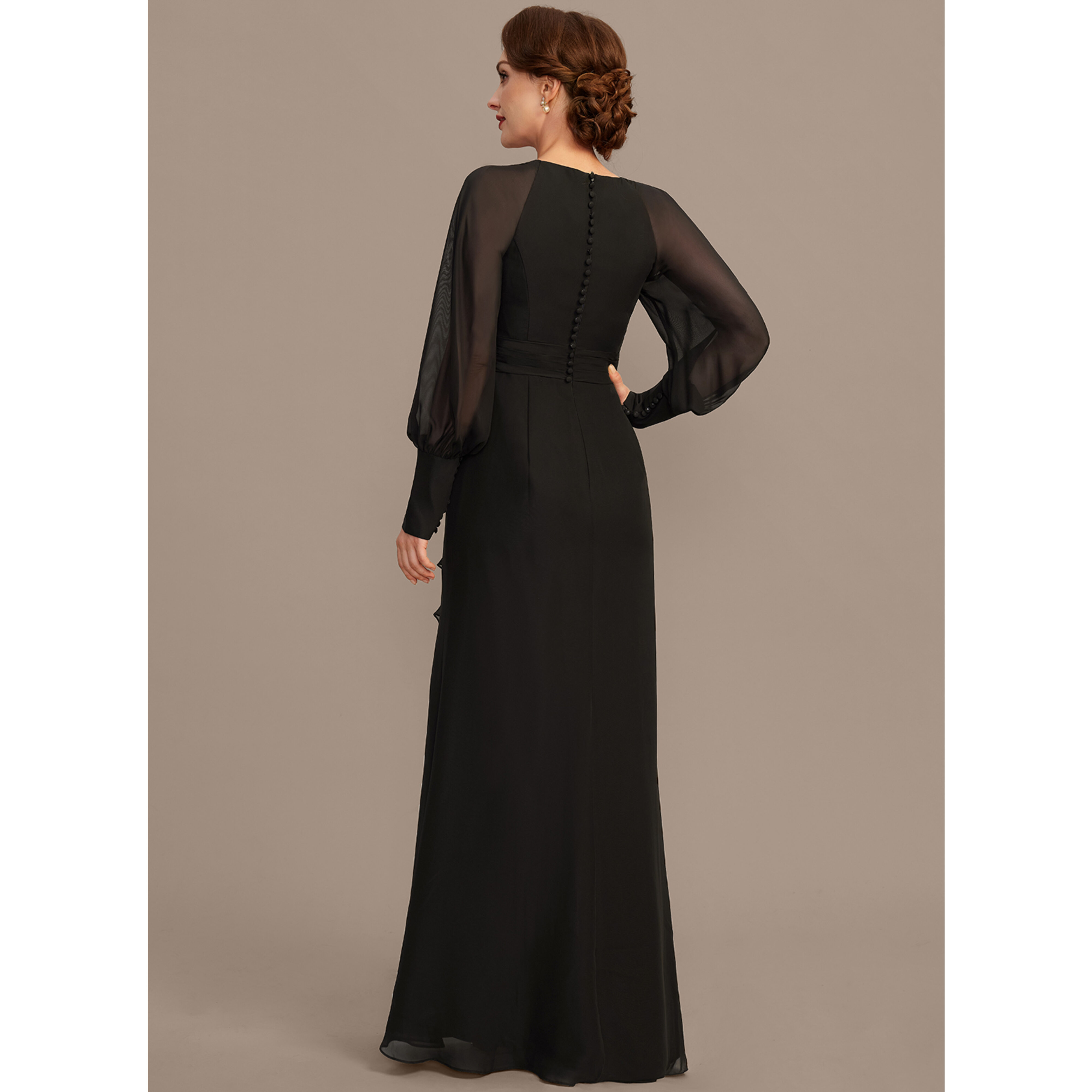Jolin Sheath/Column V-Neck Chiffon Mother of the Bride Dress