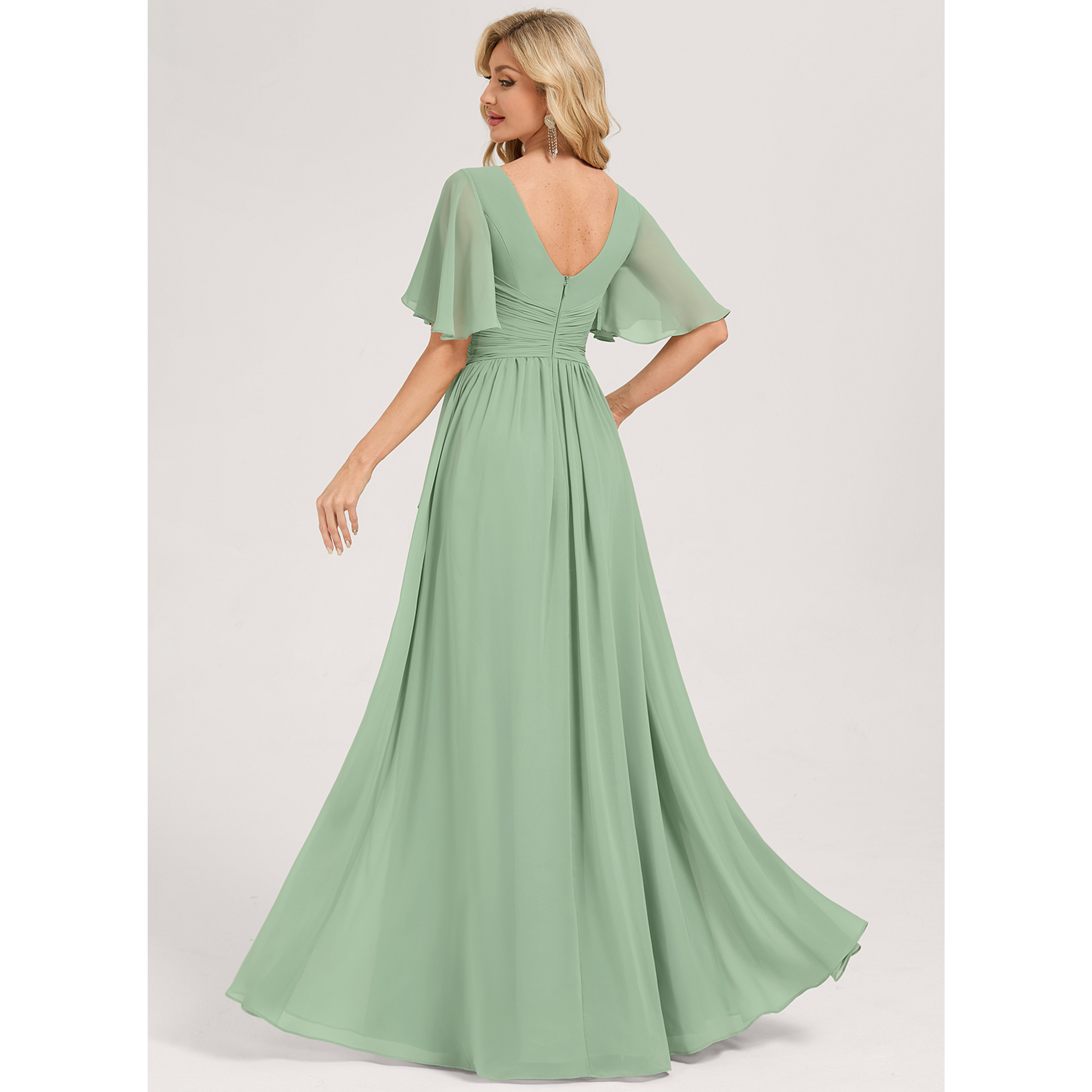 JJ's House Ornela A-line Ruched Chiffon Bridesmaid Dress