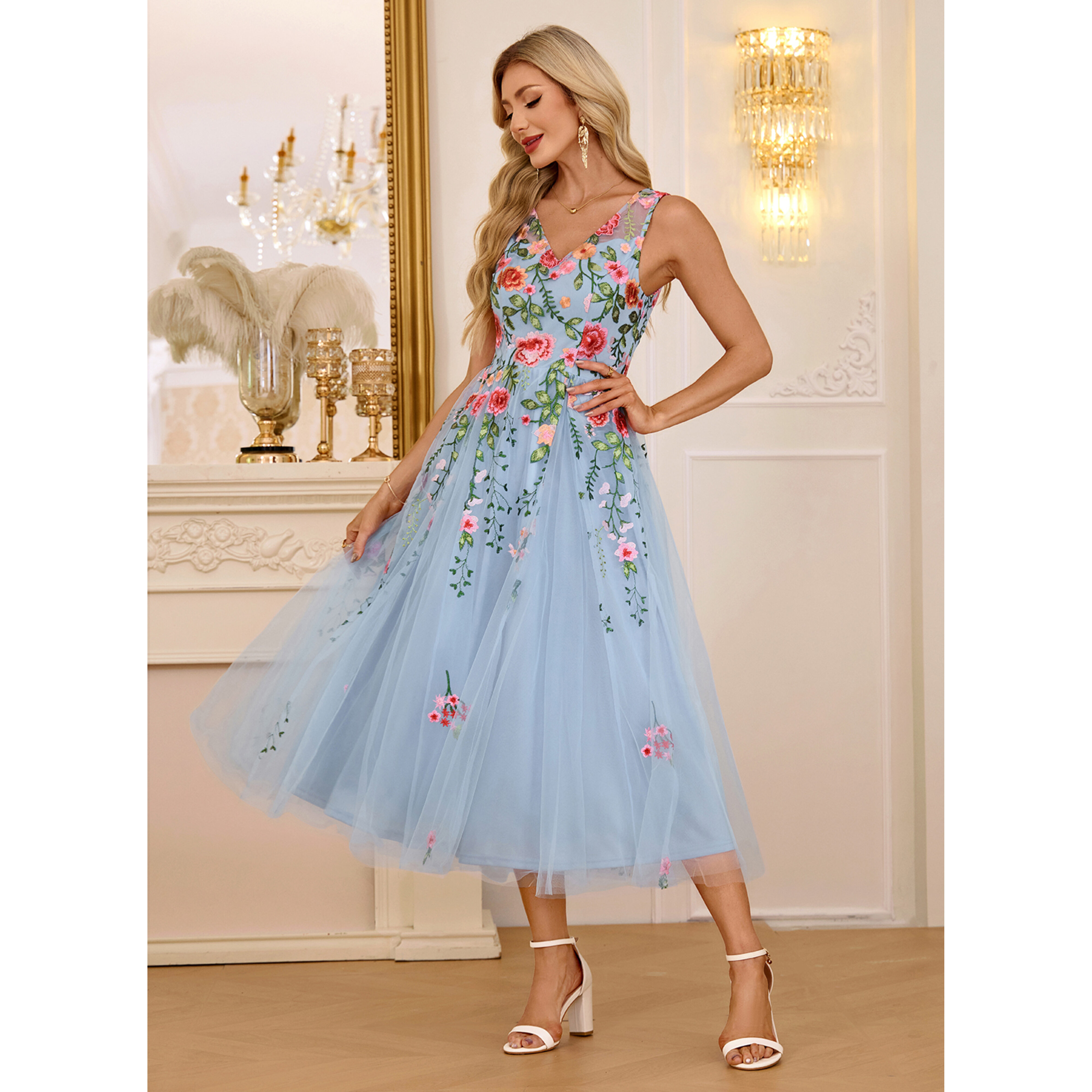 Elfida Tulle Midi Dress | JJ's House