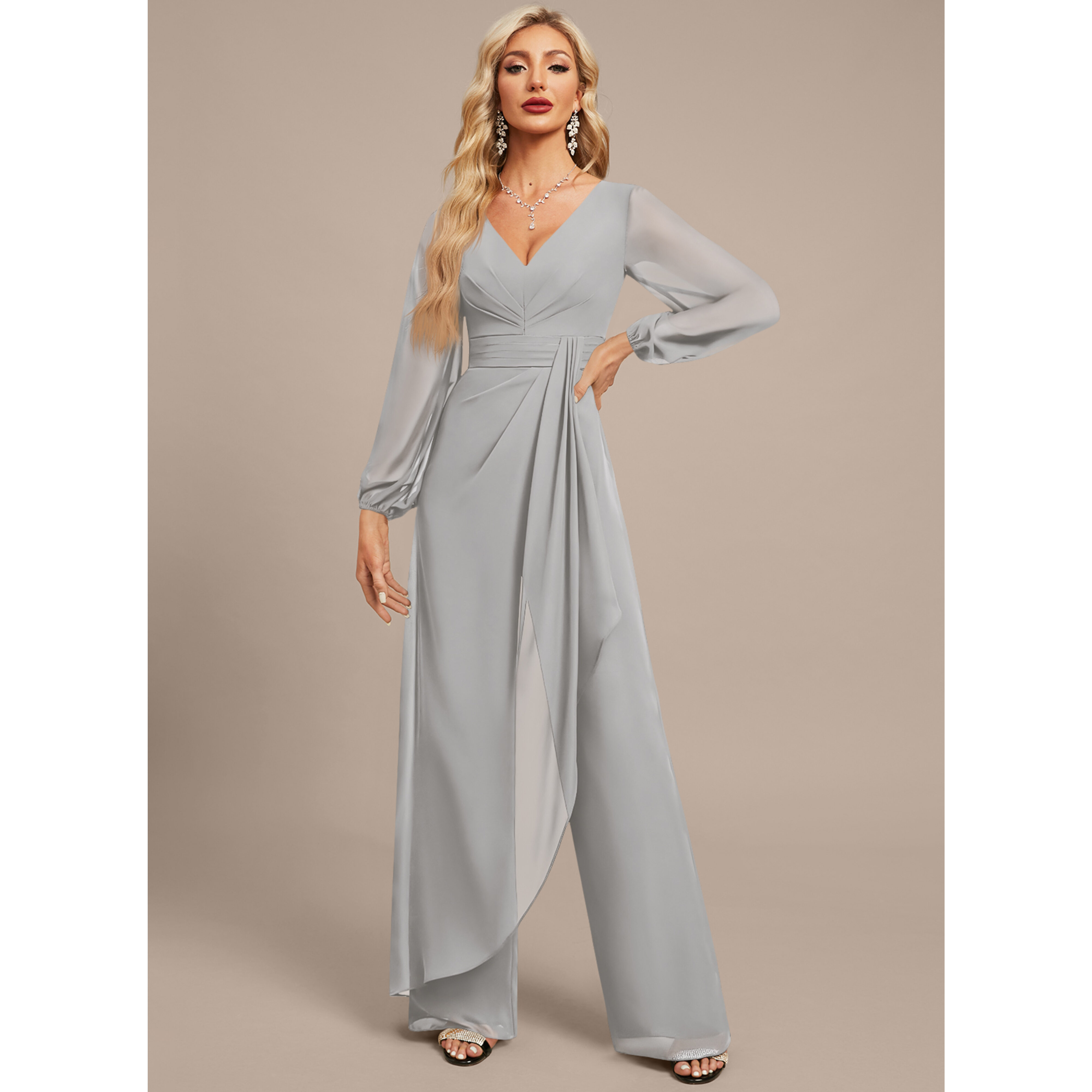 Airlie Overskirt Chiffon Maxi Evening Jumpsuit | JJ's House