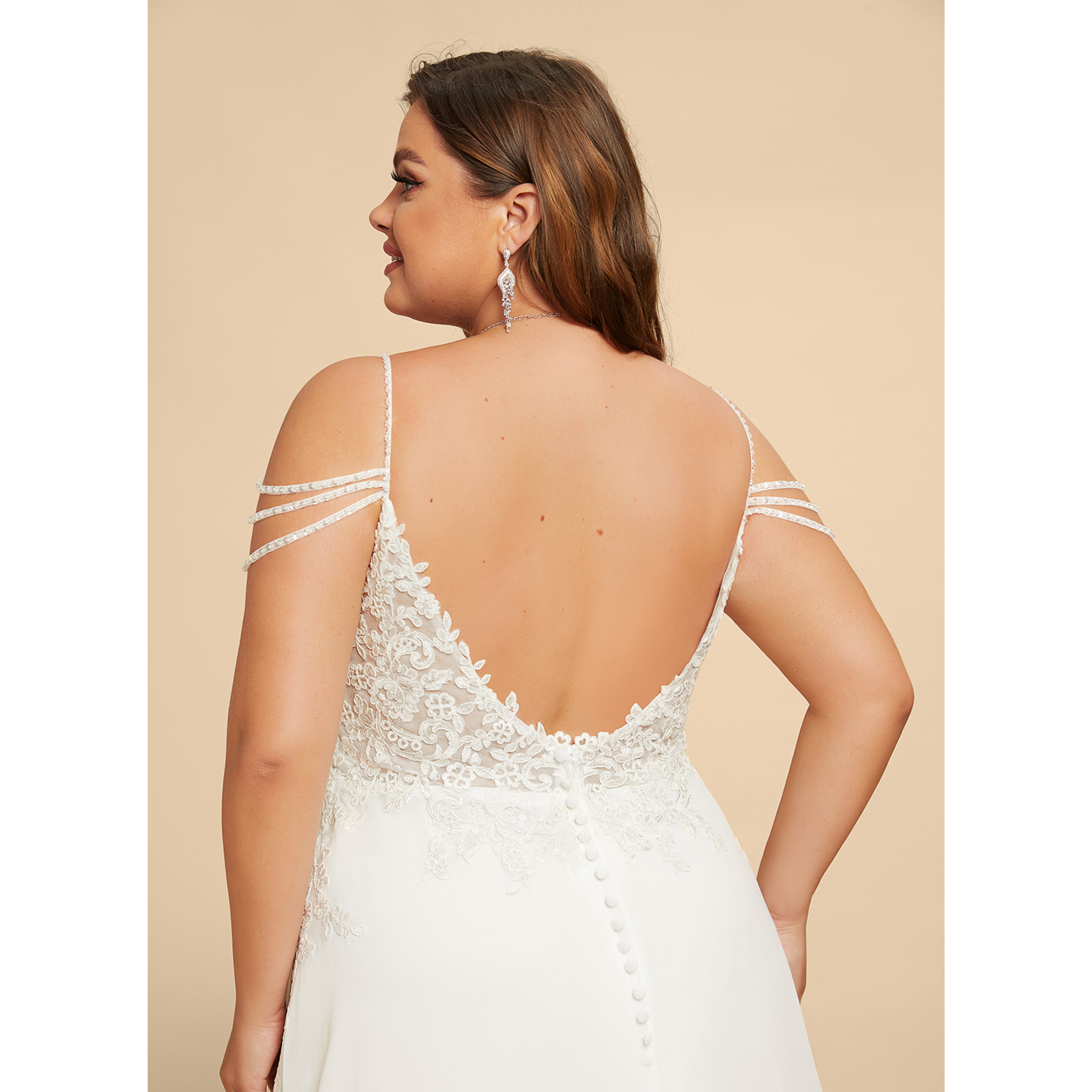 JJ's House A-line V-Neck Sweep Train Chiffon Lace Wedding Dress 2026 With Beading Sequins - Size: 22, Ivory, White. Plus Size Available. JJ's House A-line V-Neck Sweep Train Chiffon Lace Wedding Dress 2026 With Beading Sequins - Size: 22, Ivory, White. Plus Size Available.