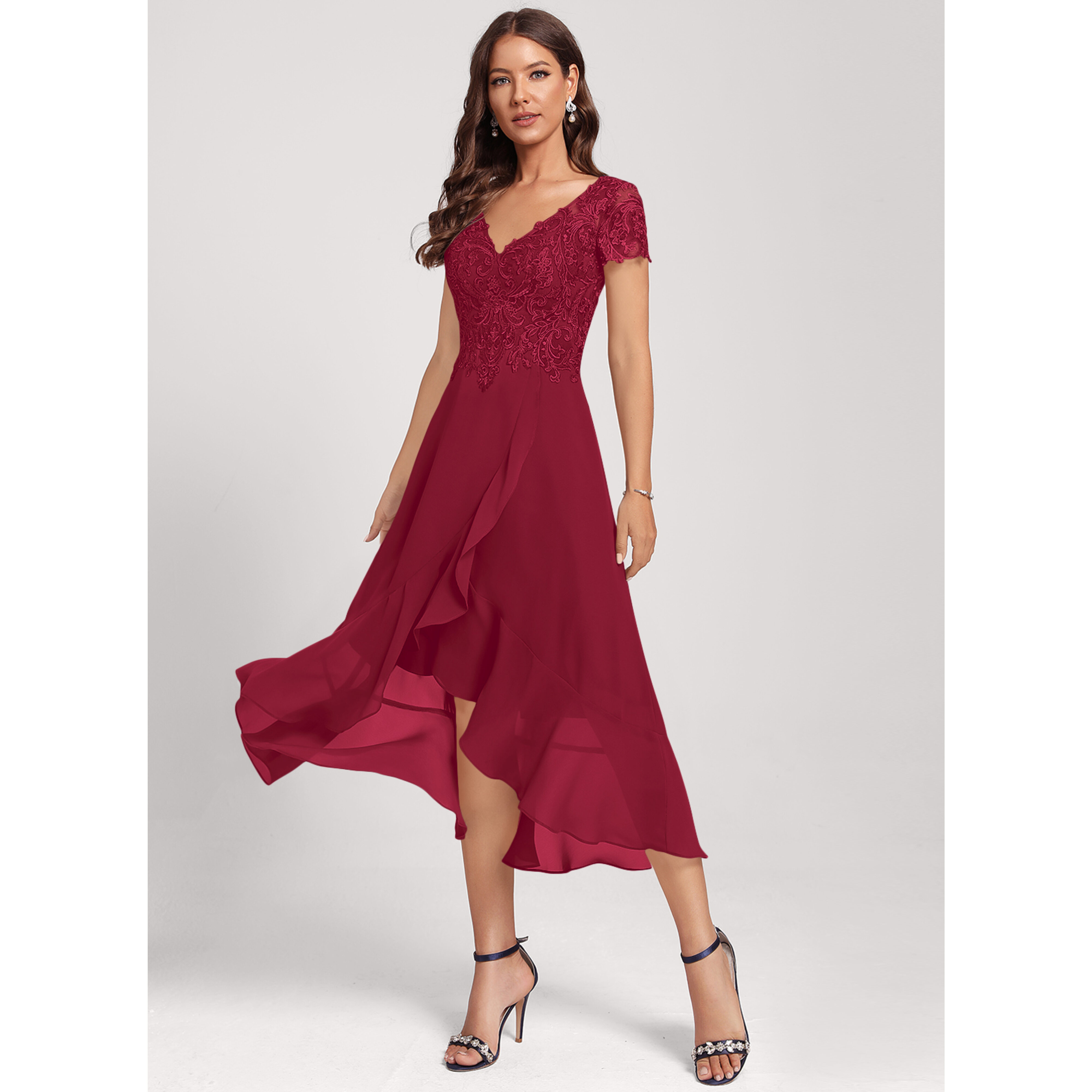 Tallulah Chiffon Midi Cocktail Dress | JJ's House