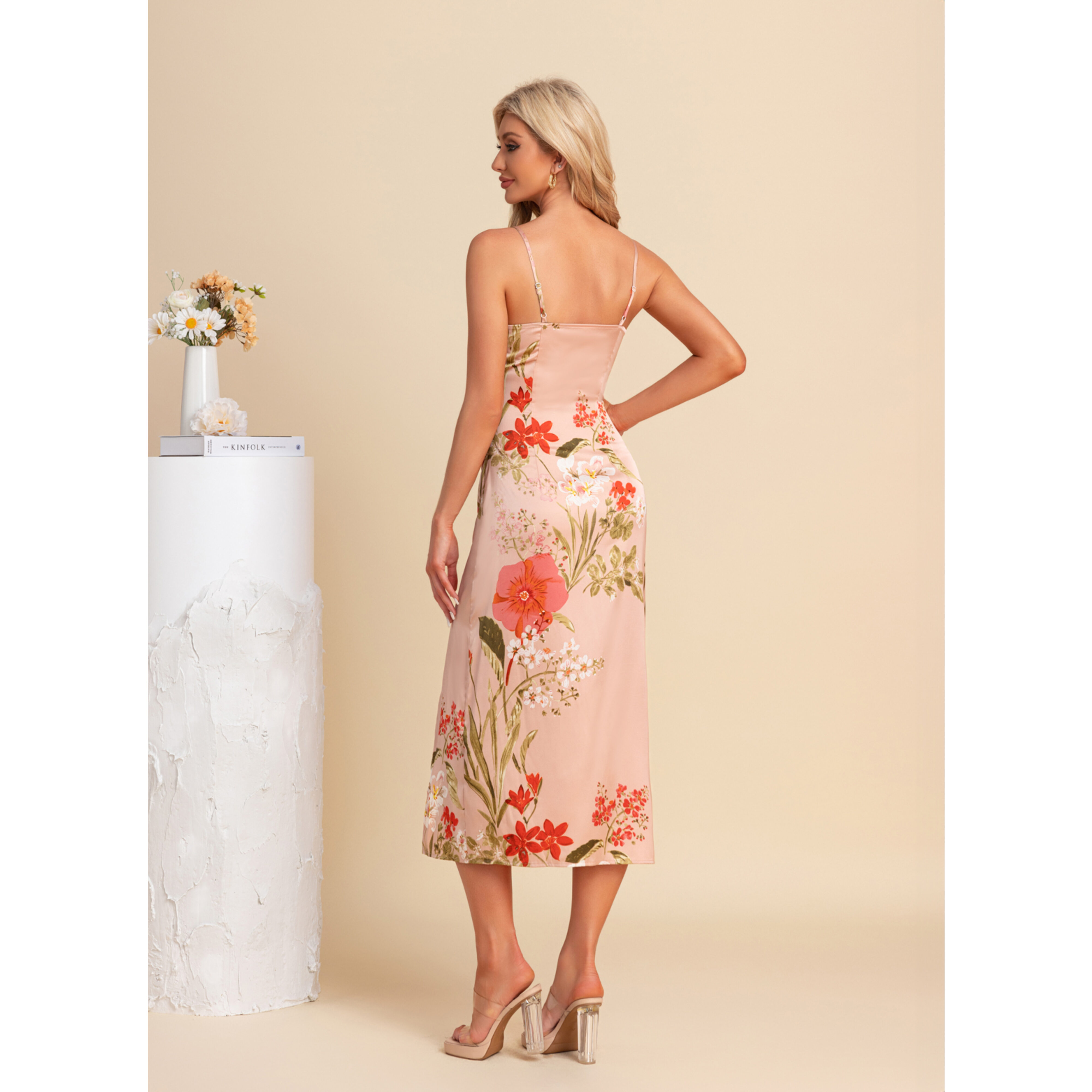 pleated midi dress AKIRA Garden Floral Pleated Midi Dress