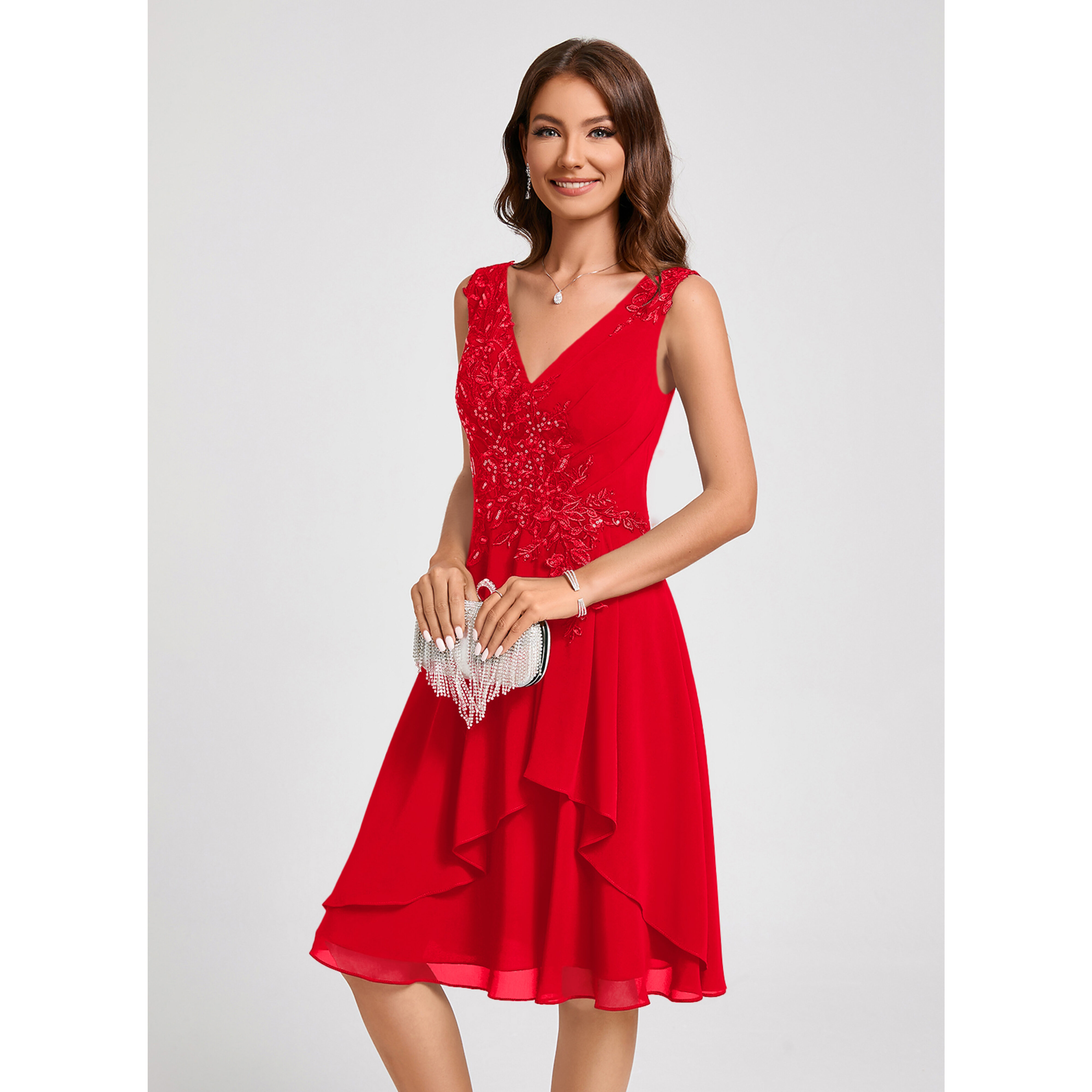 Zia Chiffon Midi Cocktail Dress | JJ's House