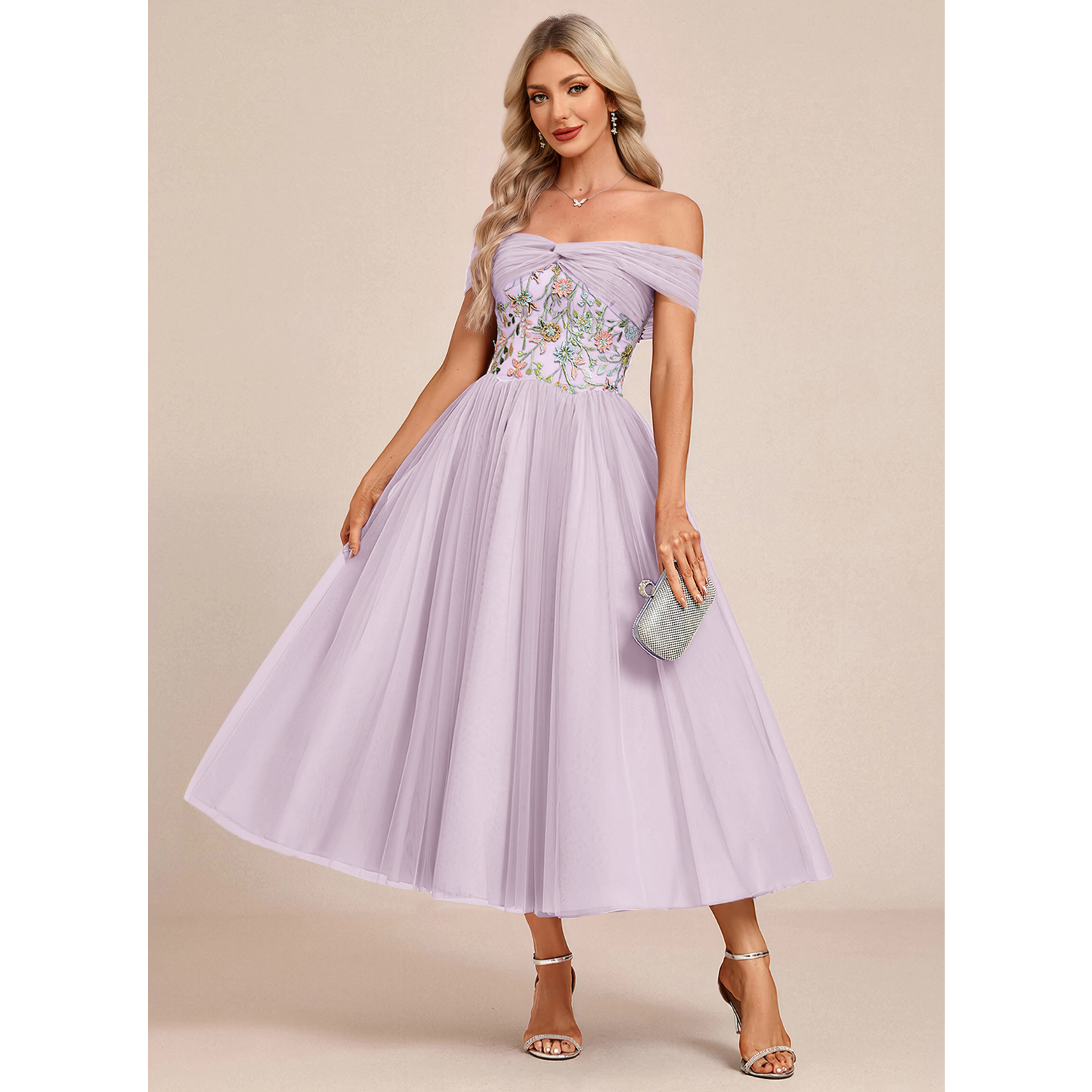 Evoria 3D Floral Lace Midi Cocktail Dress | JJ's House