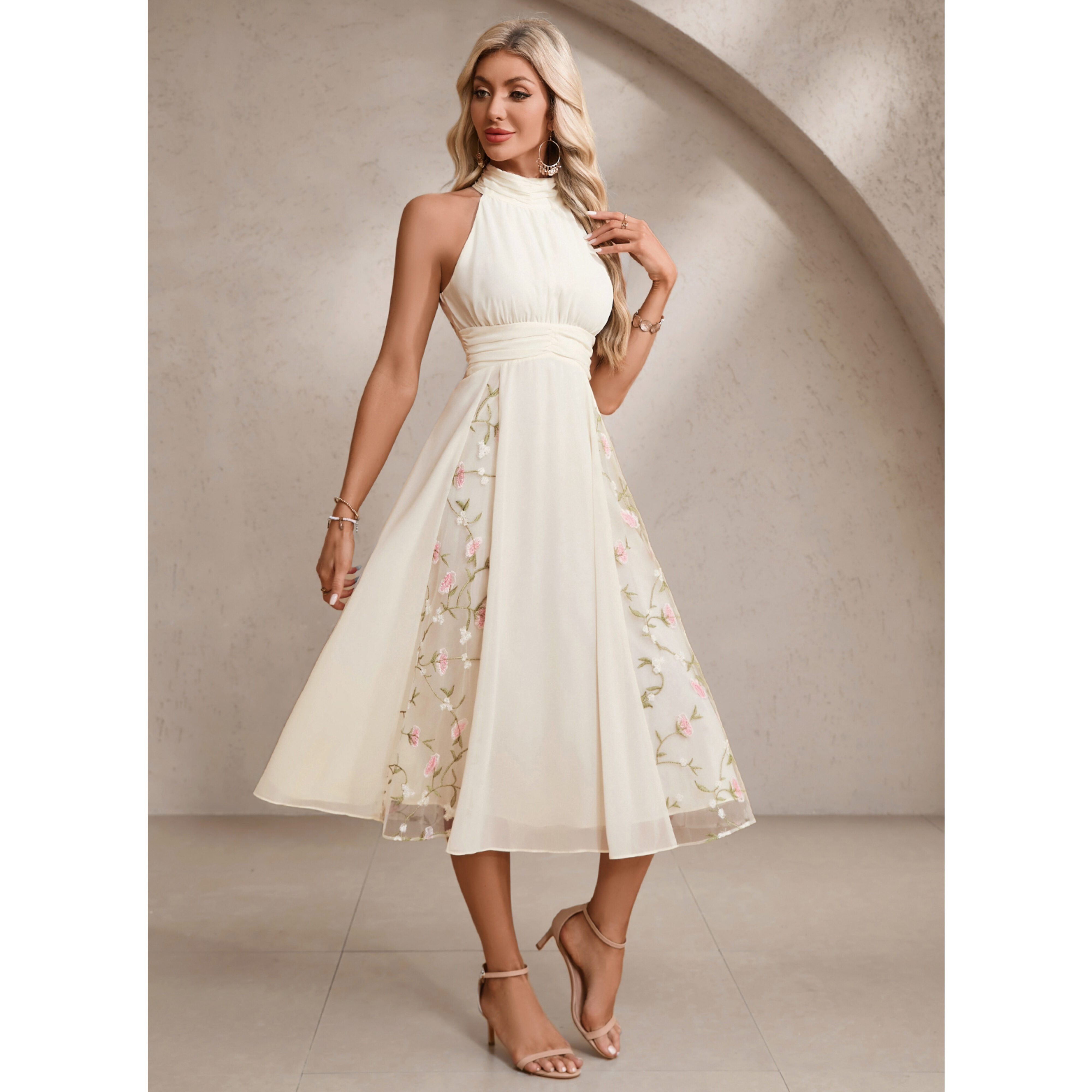 Keiry Halter Tulle Midi Dress | JJ's House