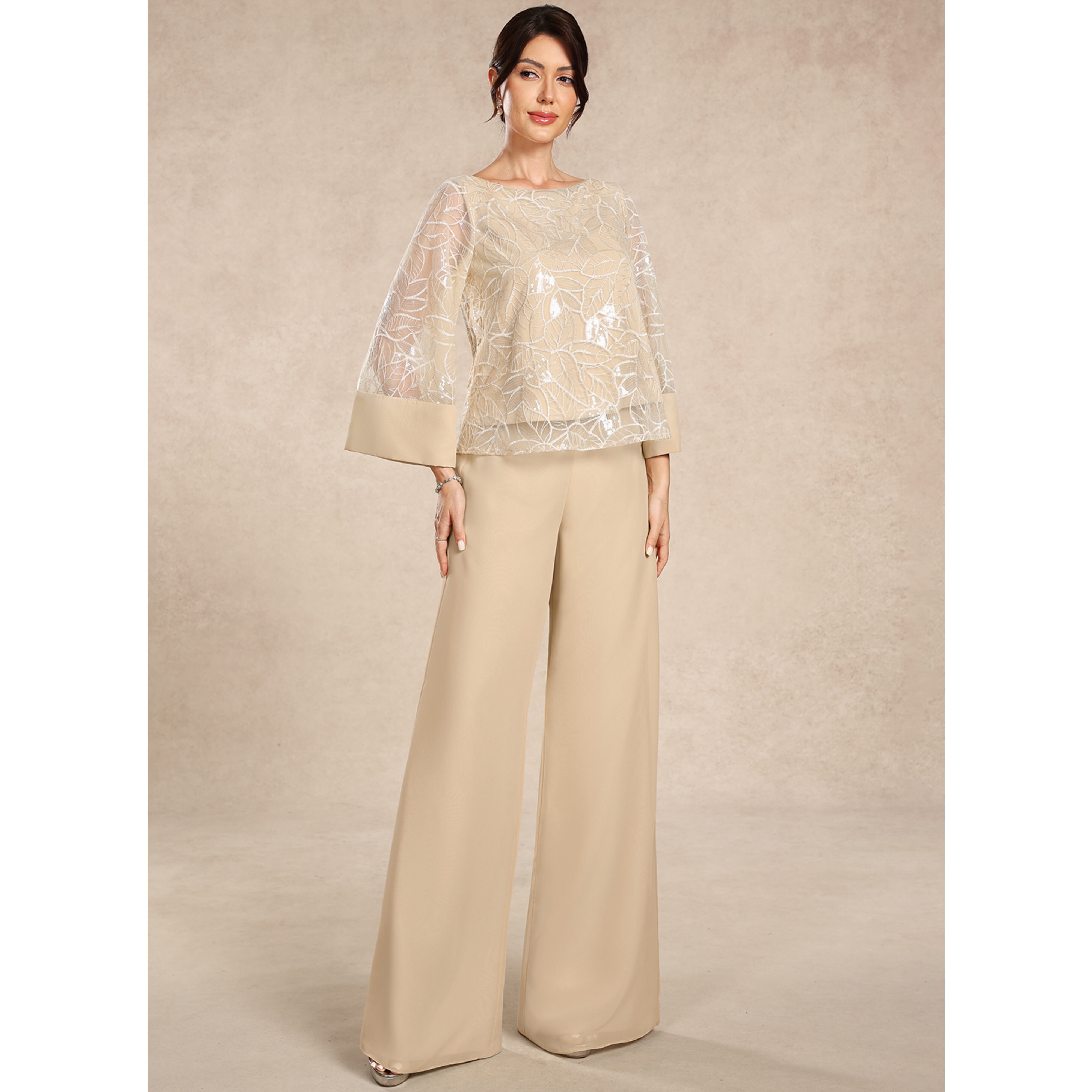Louise Sequins Lace Mother of the Bride Pantsuit | JJ's House