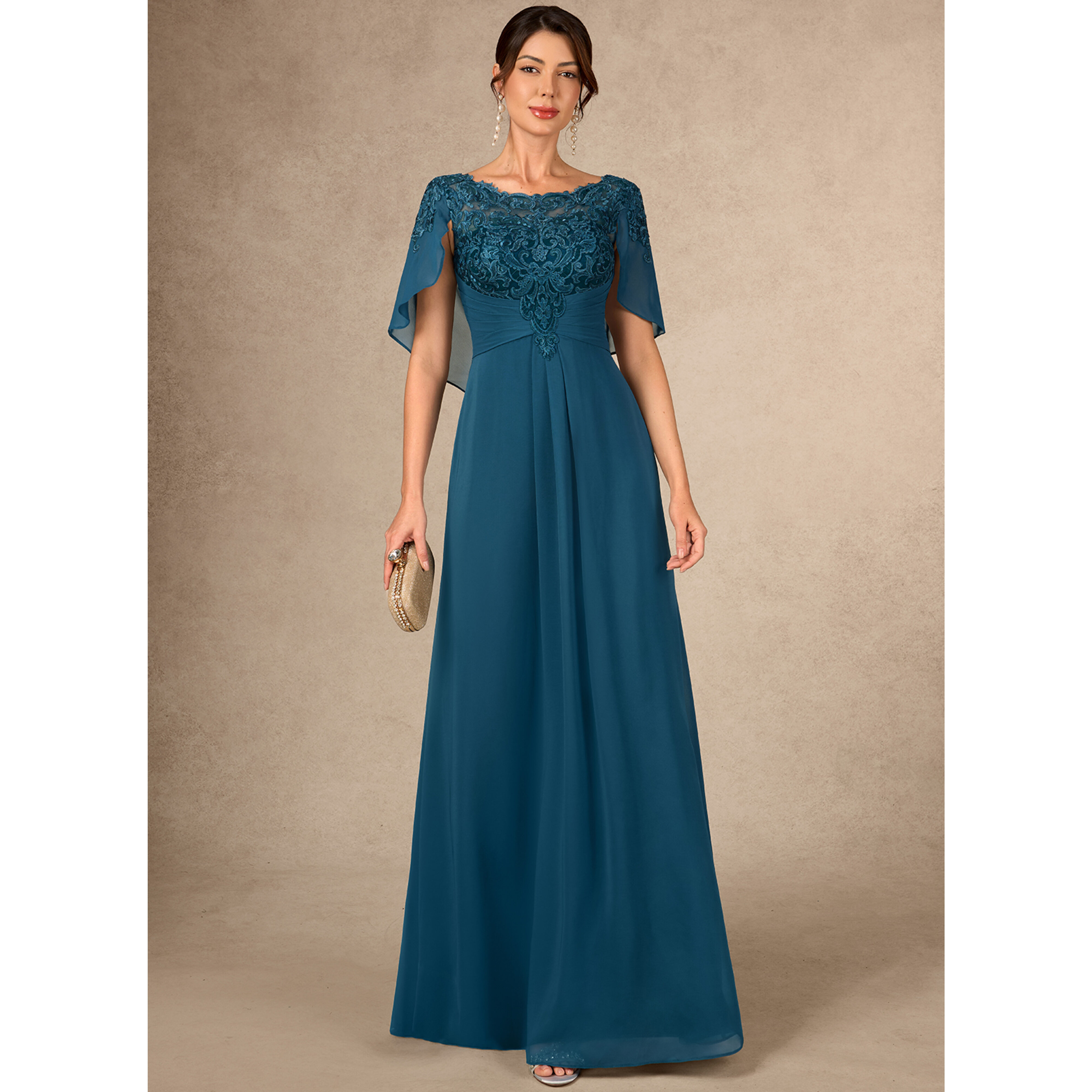 Zaria A-line Pleated Lace Mother of the Bride Dress | JJ's House