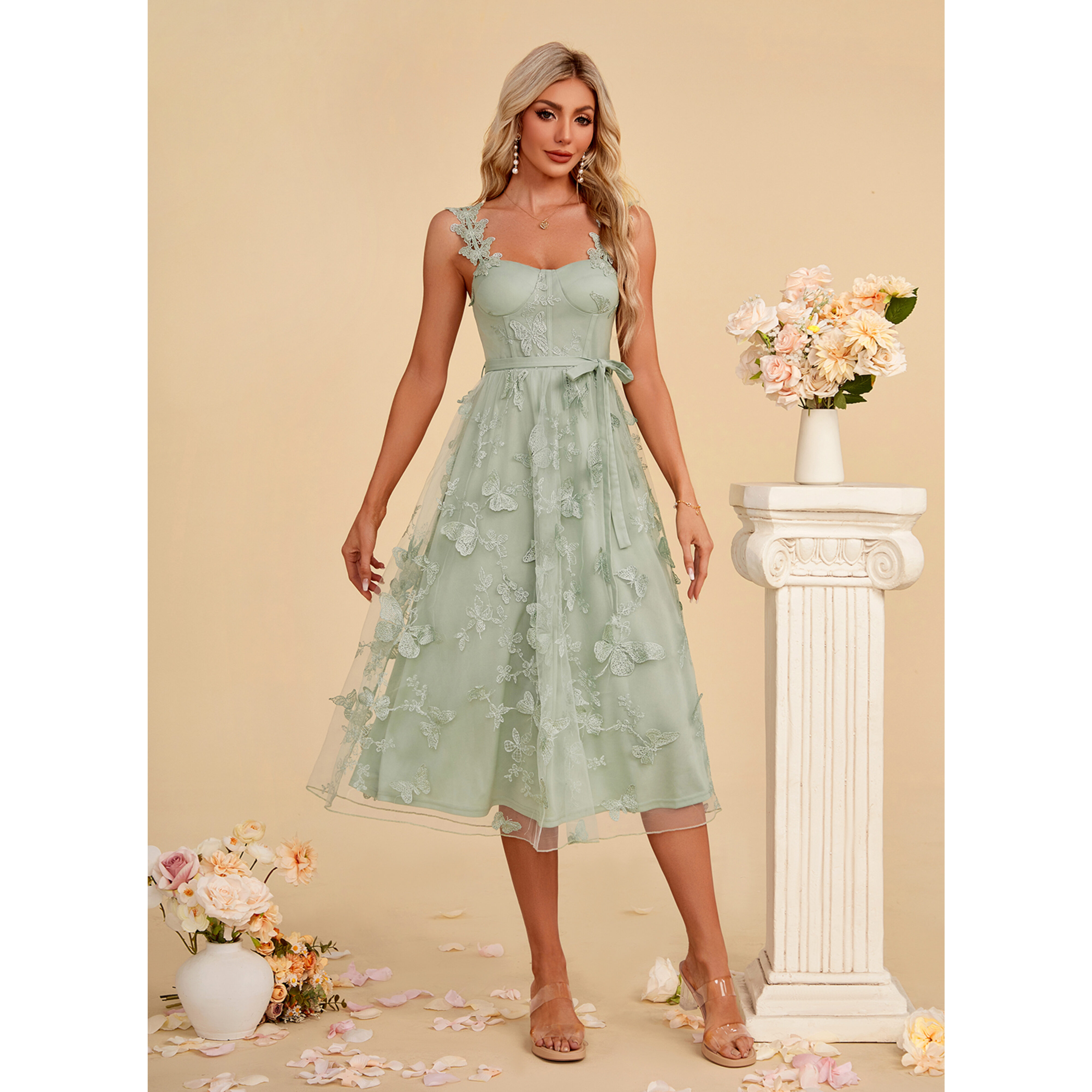 Natacha Lace Midi Dress | JJ's House