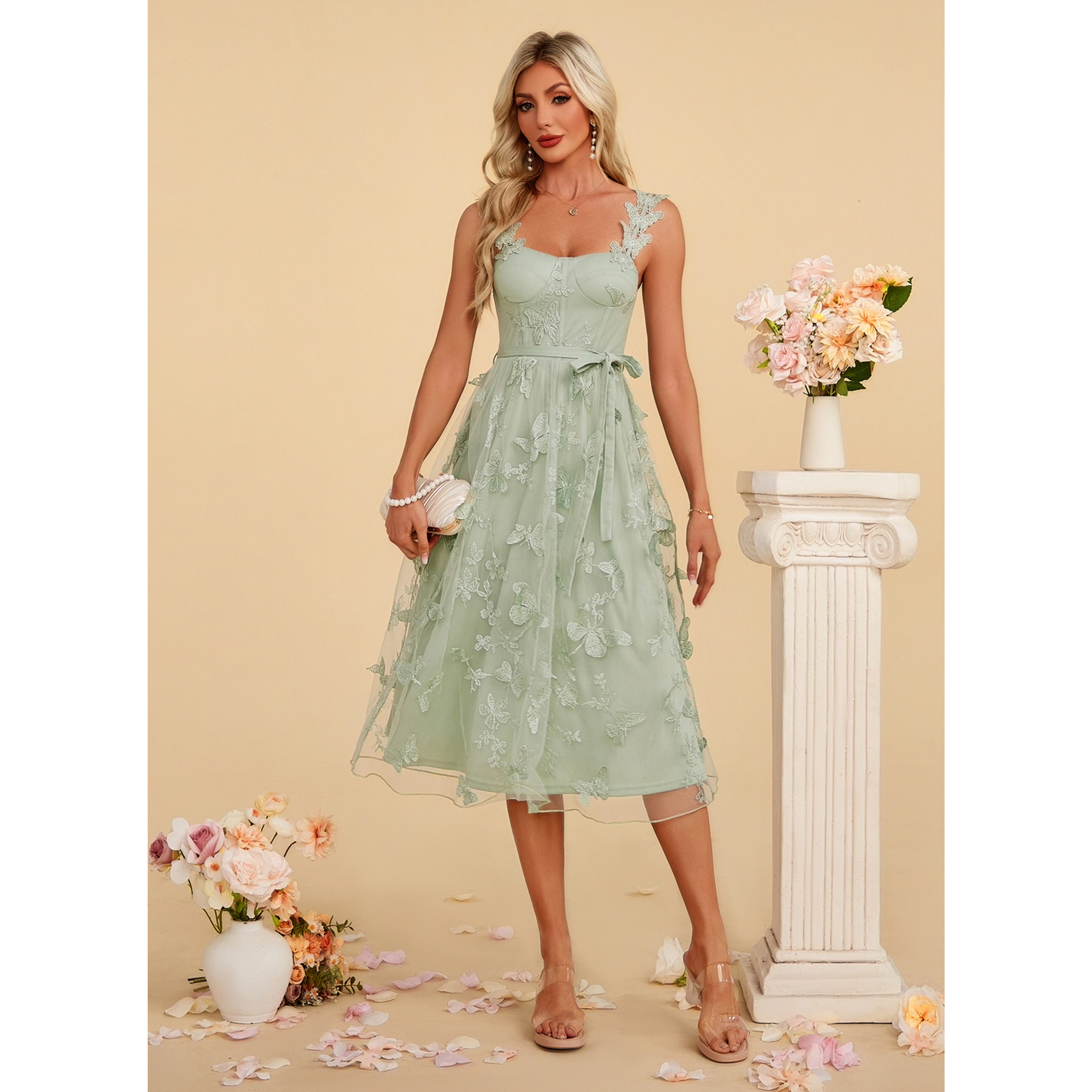 Natacha Lace Midi Dress | JJ's House