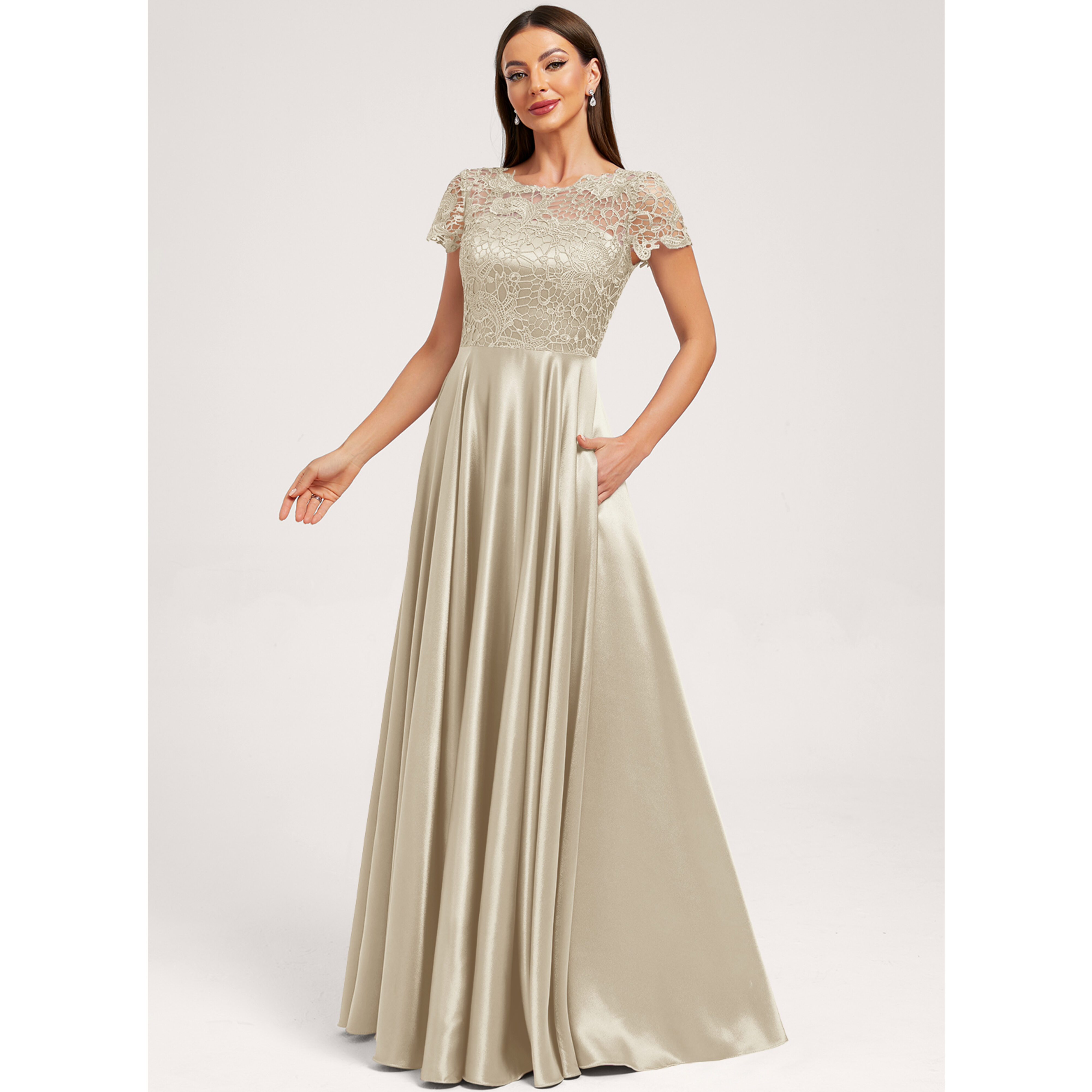 white lace dress with black bow Lace midi dress with a velvet bow 34 (FR) / White