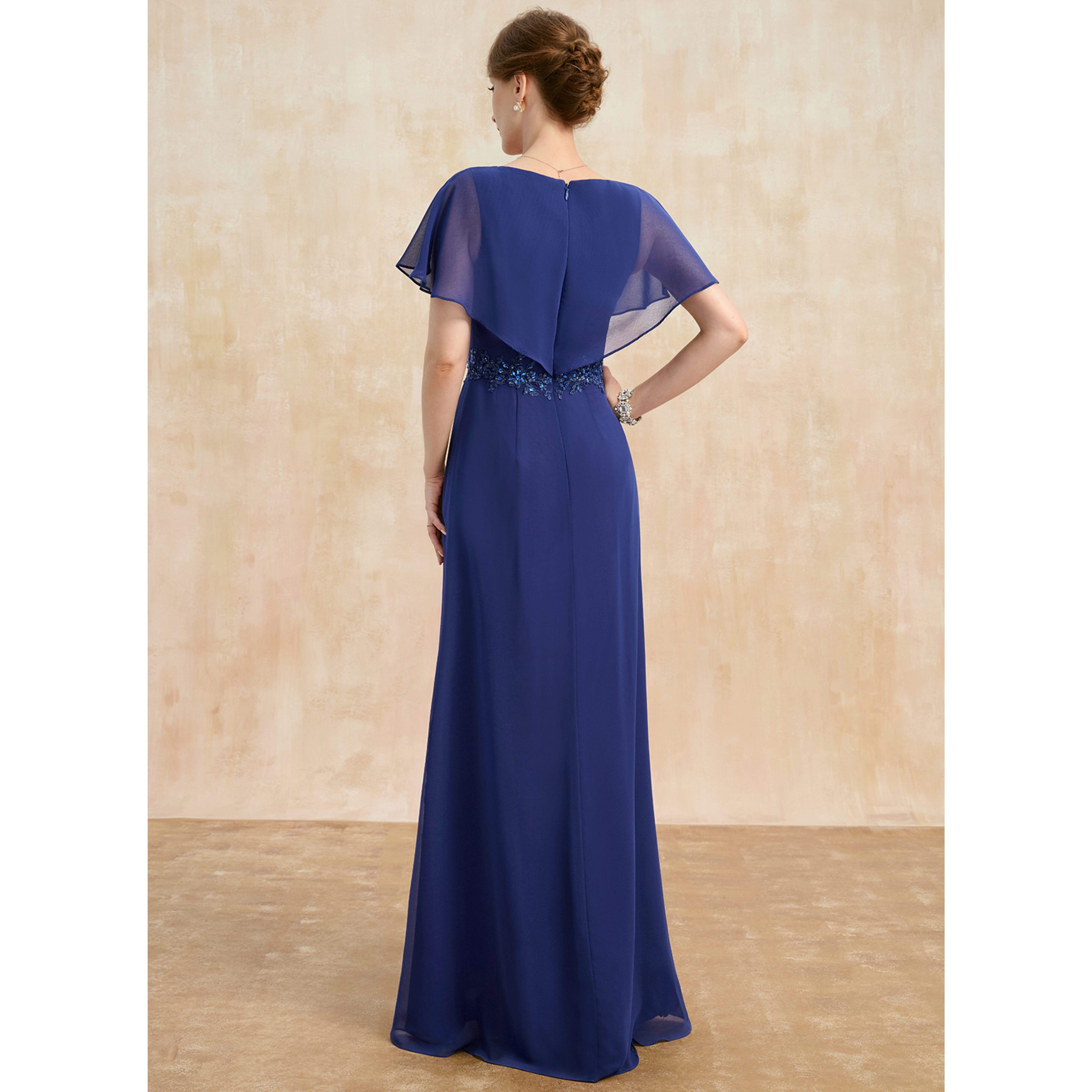 Vanora A-line V-Neck Sequins Chiffon Mother of the Bride Dress | JJ's House