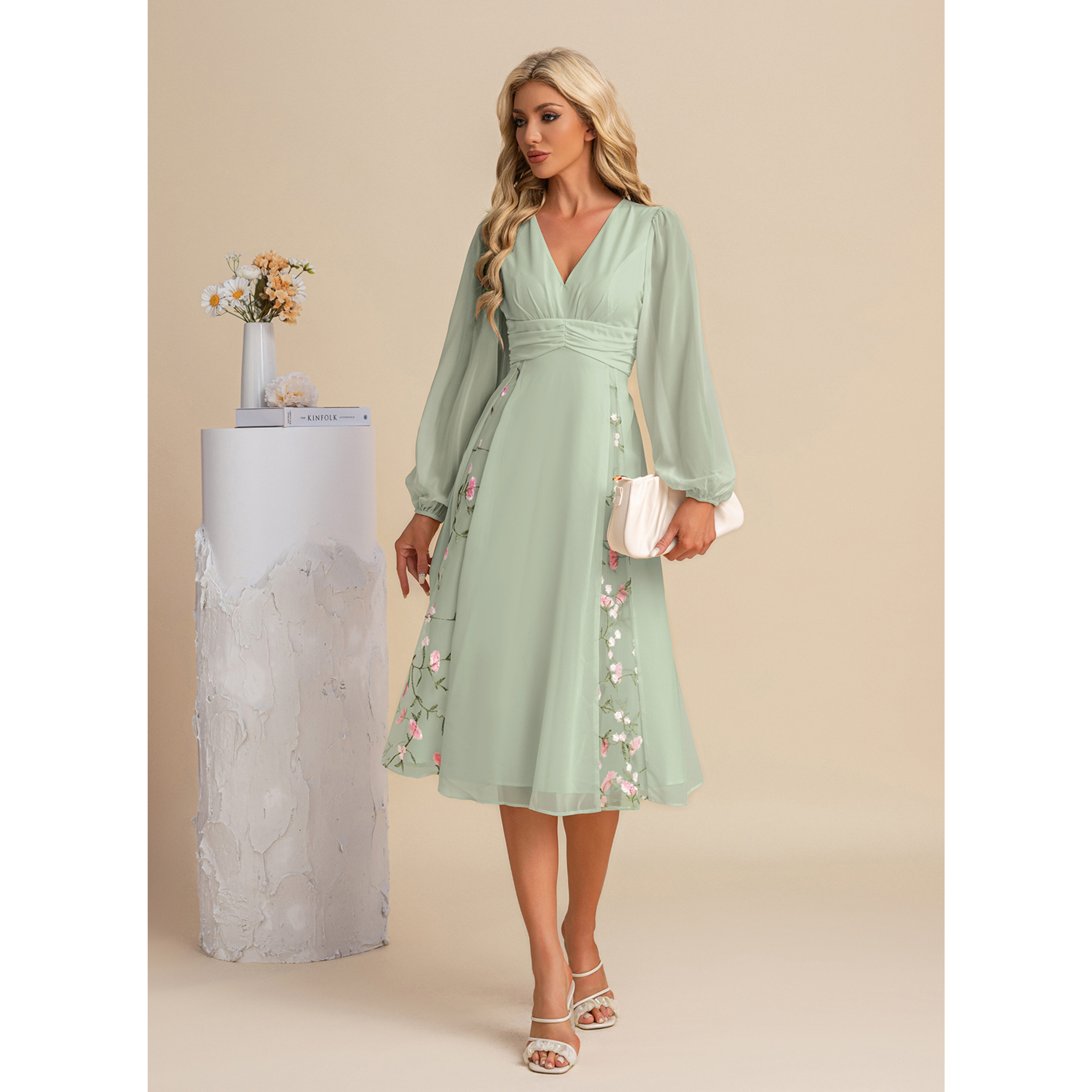 Araxie Pleated Lace Midi Dress | JJ's House