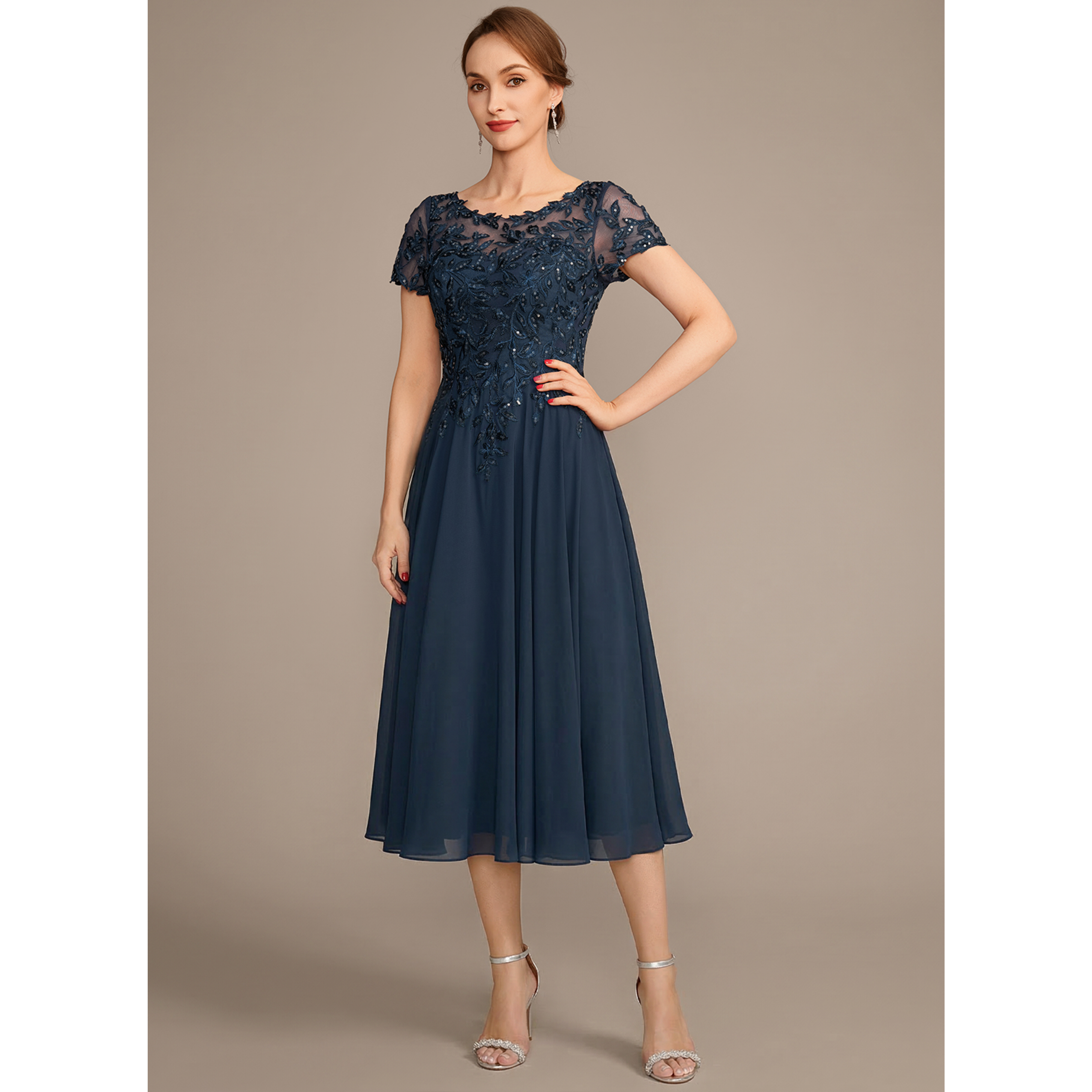パーティードレス錦　Party Dress(Indonesia form) Rosaria A-line Sequins Lace Mother of the Bride Dress | JJ's House