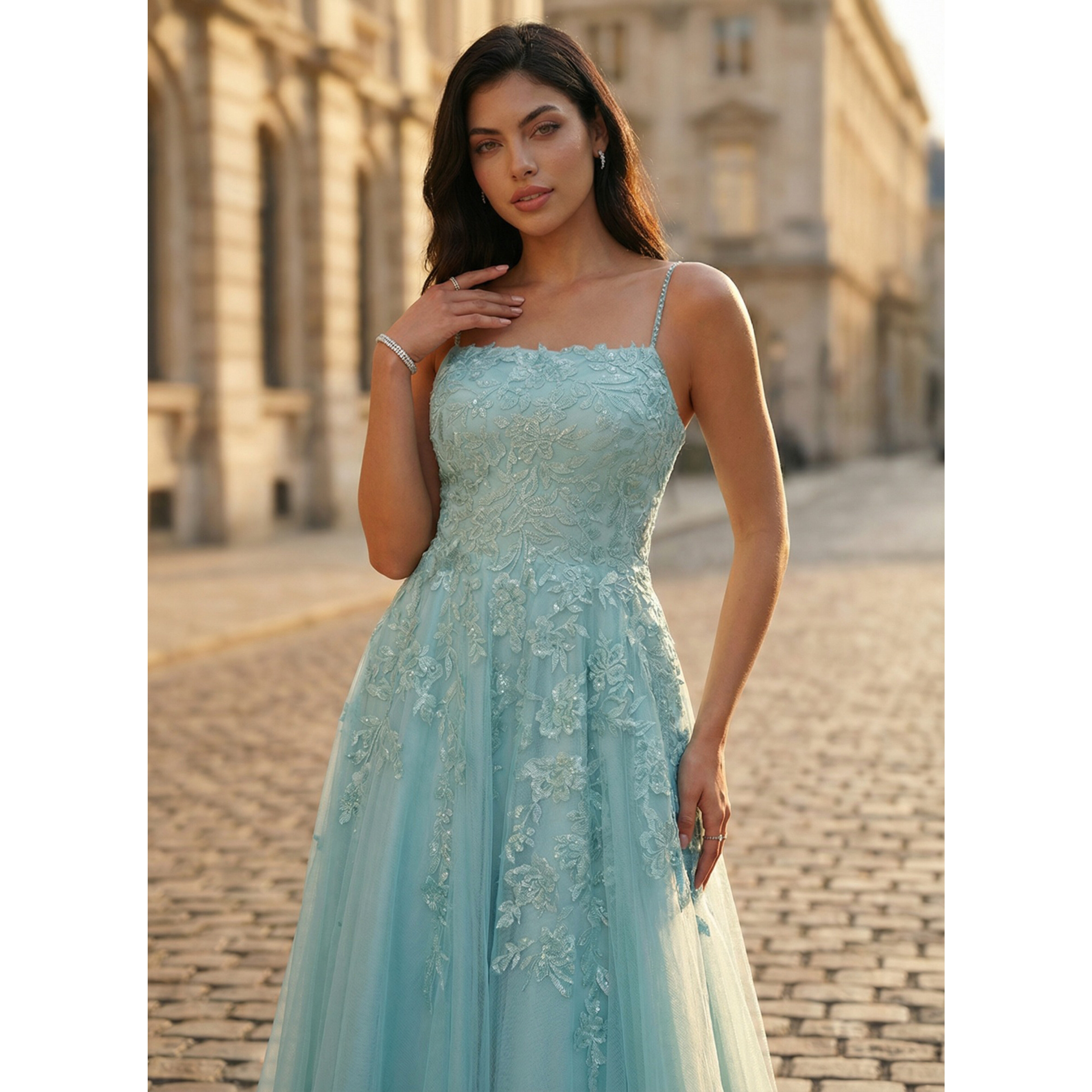 Liliette Spaghetti Straps Sequins Tulle Prom Dress | JJ's House