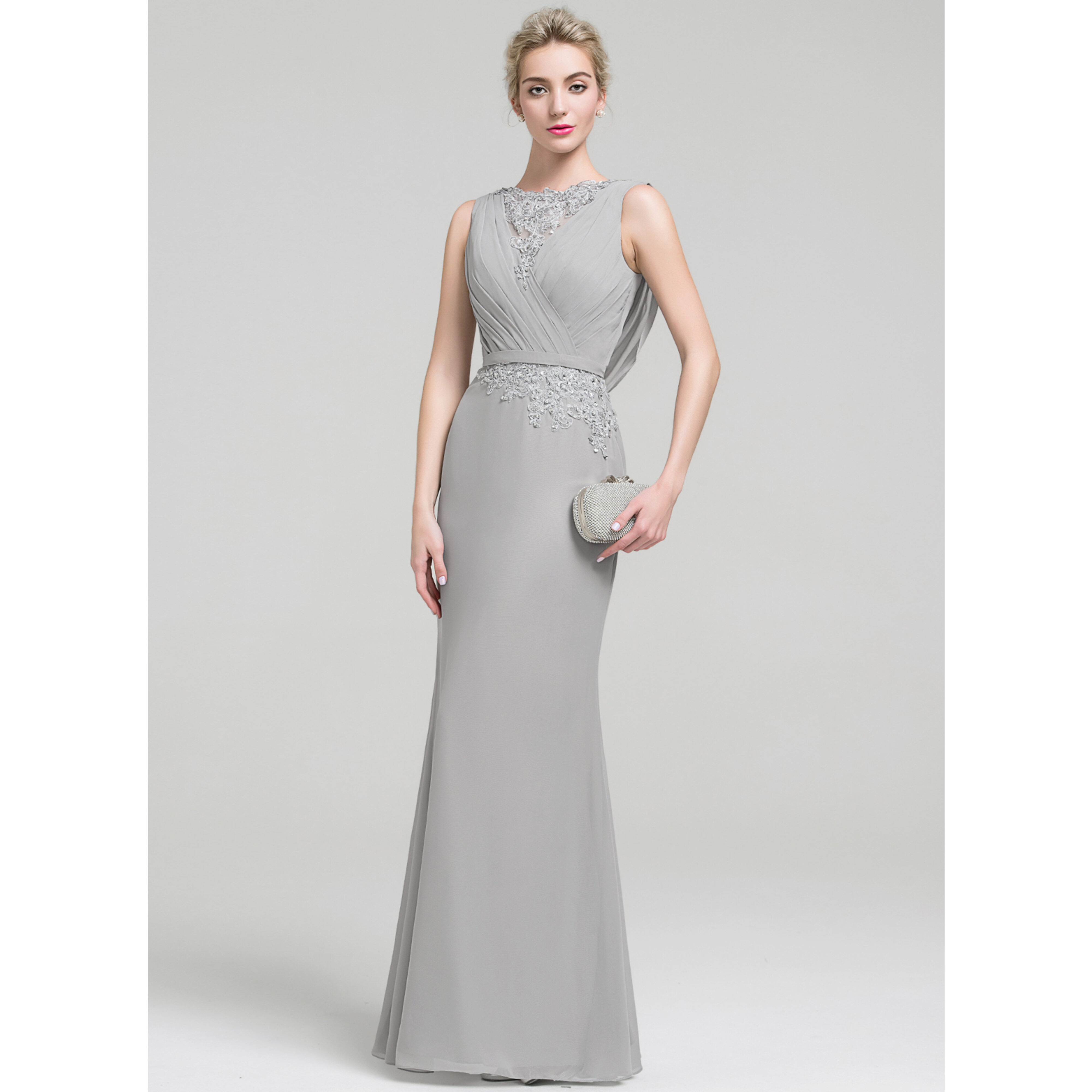 Sabrina Pleated Chiffon Maxi Evening Dress | JJ's House