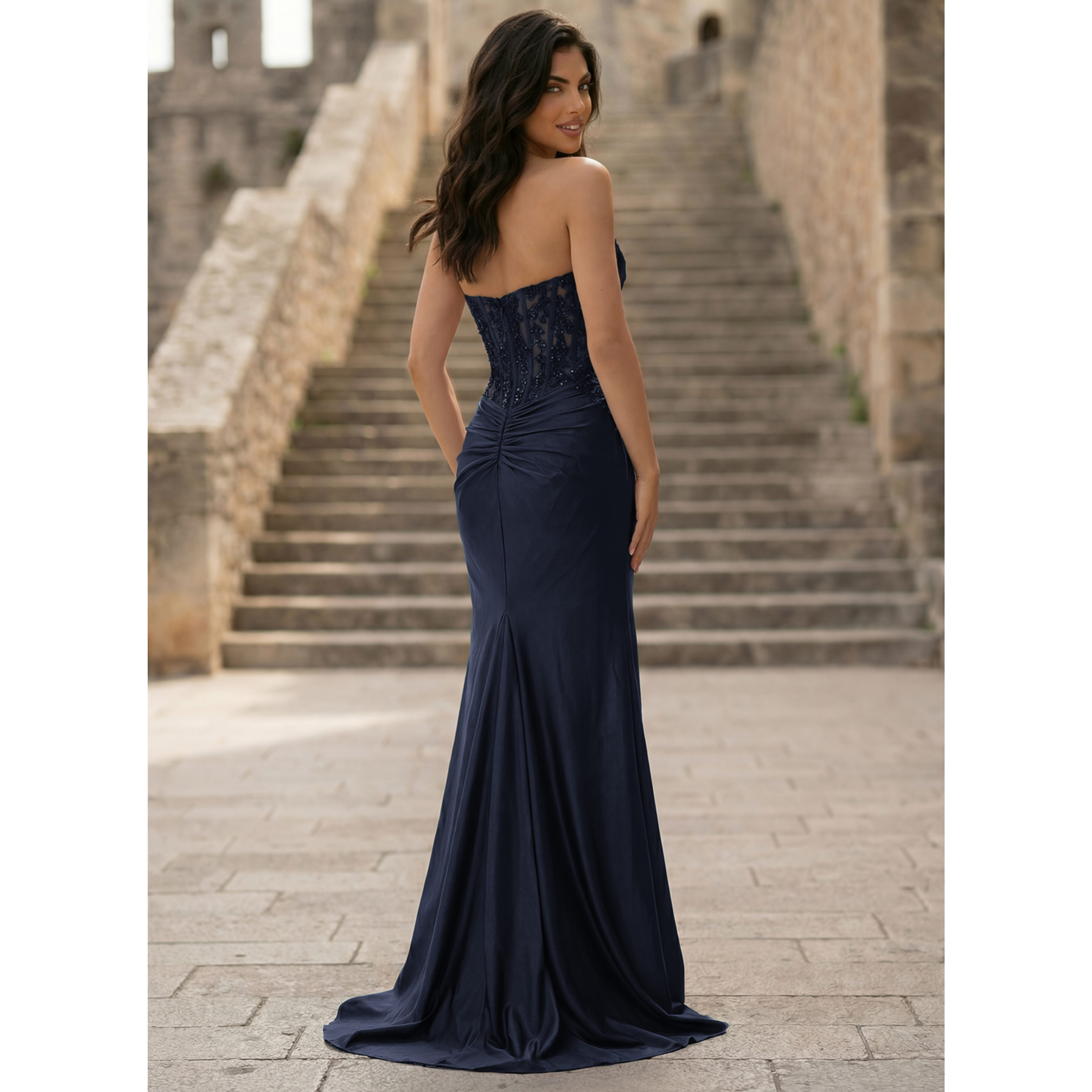 Aylin Trumpet/Mermaid Sweetheart Strapless Sequins Satin Prom